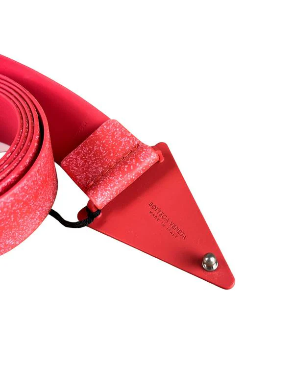 Bottega Veneta Pink/Red Triangle Rubber Belt - Image 4