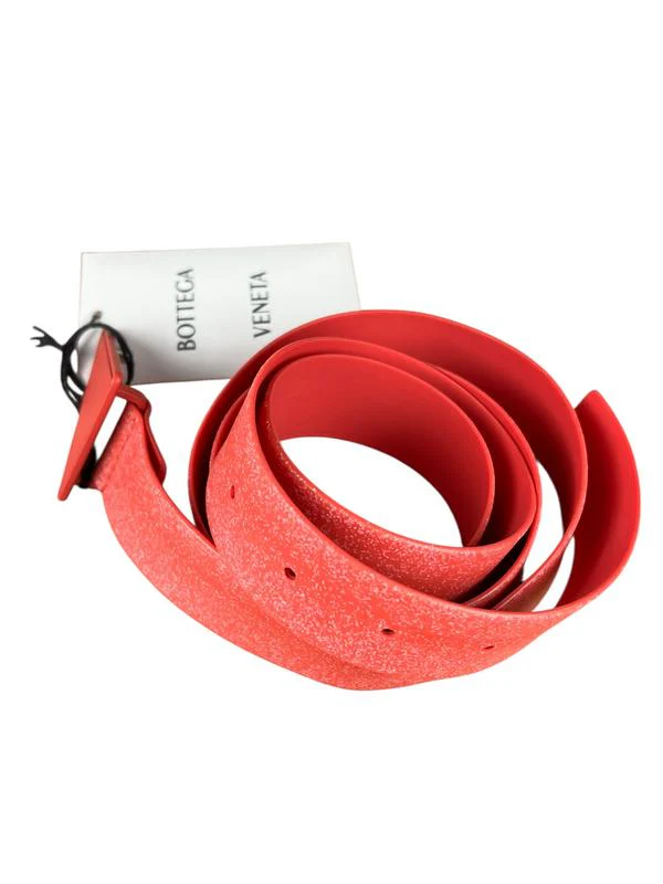 Bottega Veneta Pink/Red Triangle Rubber Belt - Image 5