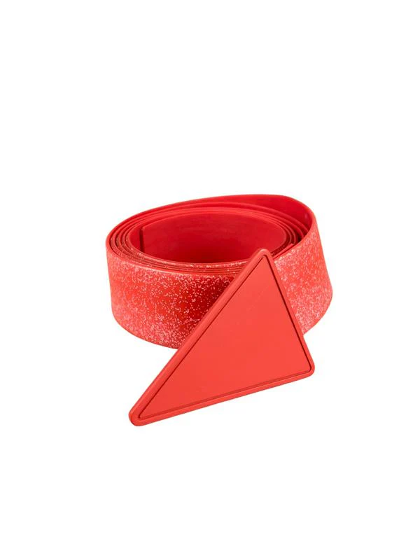 Bottega Veneta Pink/Red Triangle Rubber Belt - Image 6