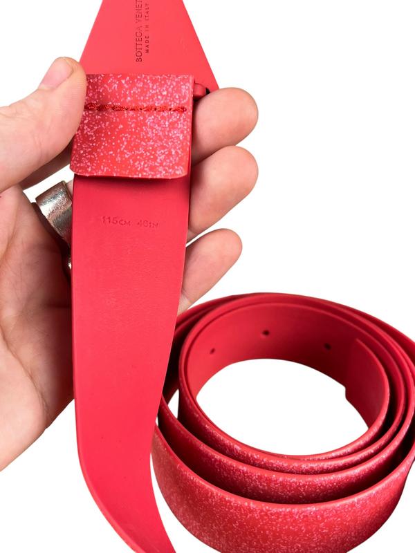 Bottega Veneta Pink/Red Triangle Rubber Belt - Image 7