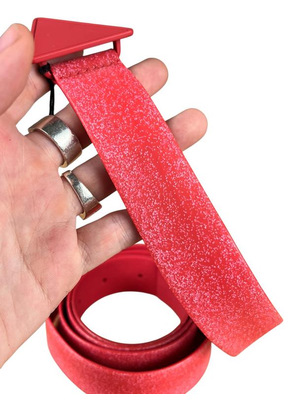 Bottega Veneta Pink/Red Triangle Rubber Belt - Image 8