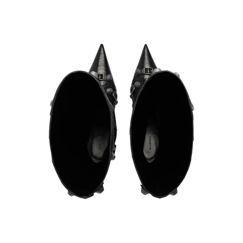 Balenciaga Cagole Leather Knee High Boots - Image 4