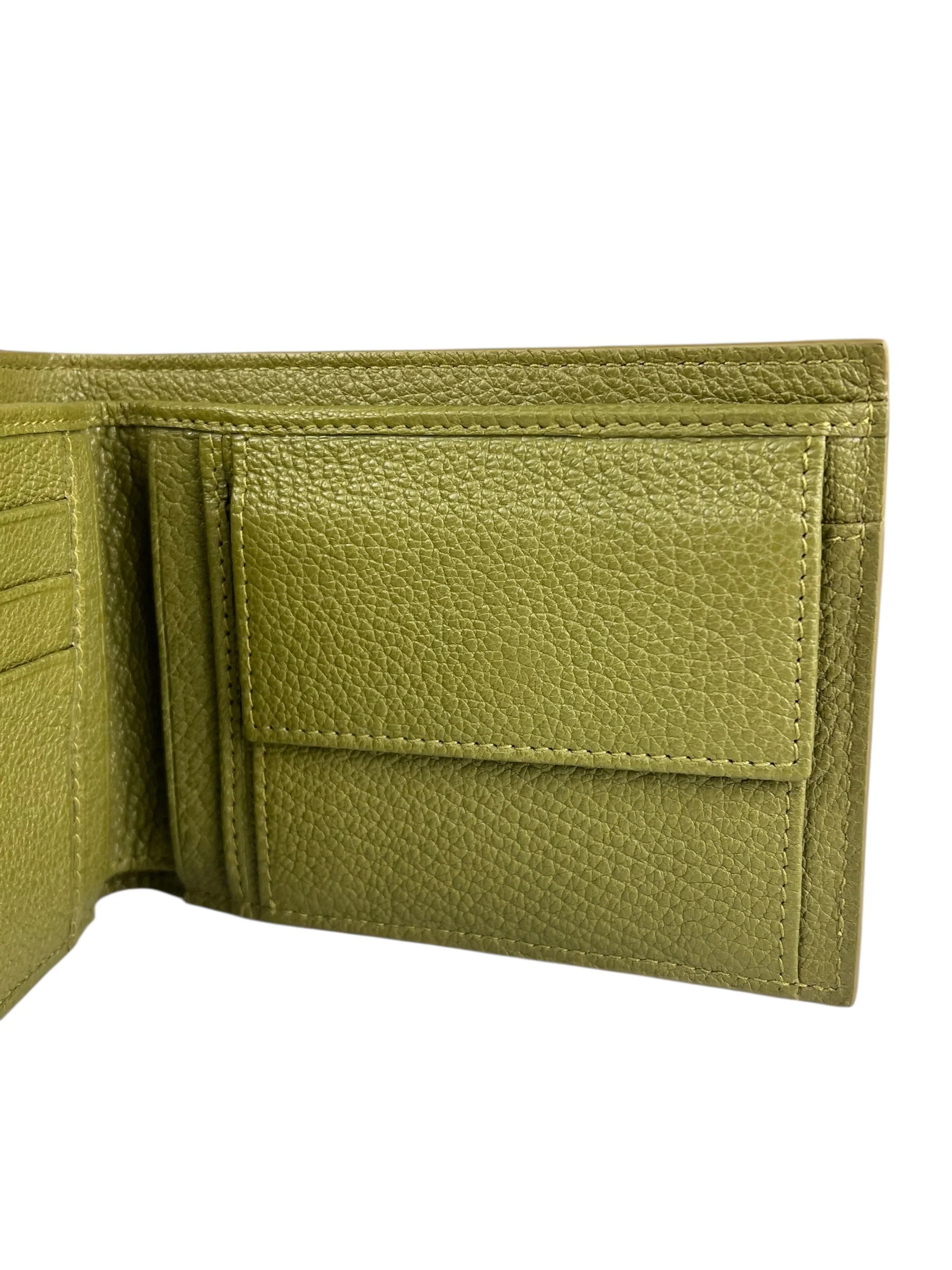 Bottega Veneta Intercciato Green Wallet - Image 3