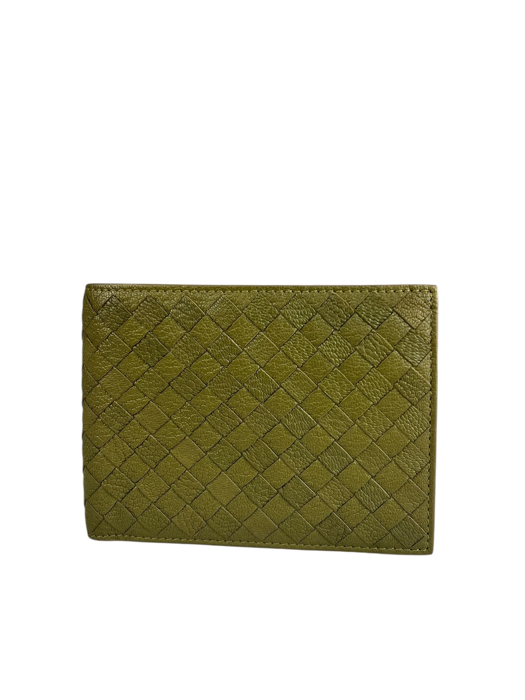 Bottega Veneta Intercciato Green Wallet - Image 4