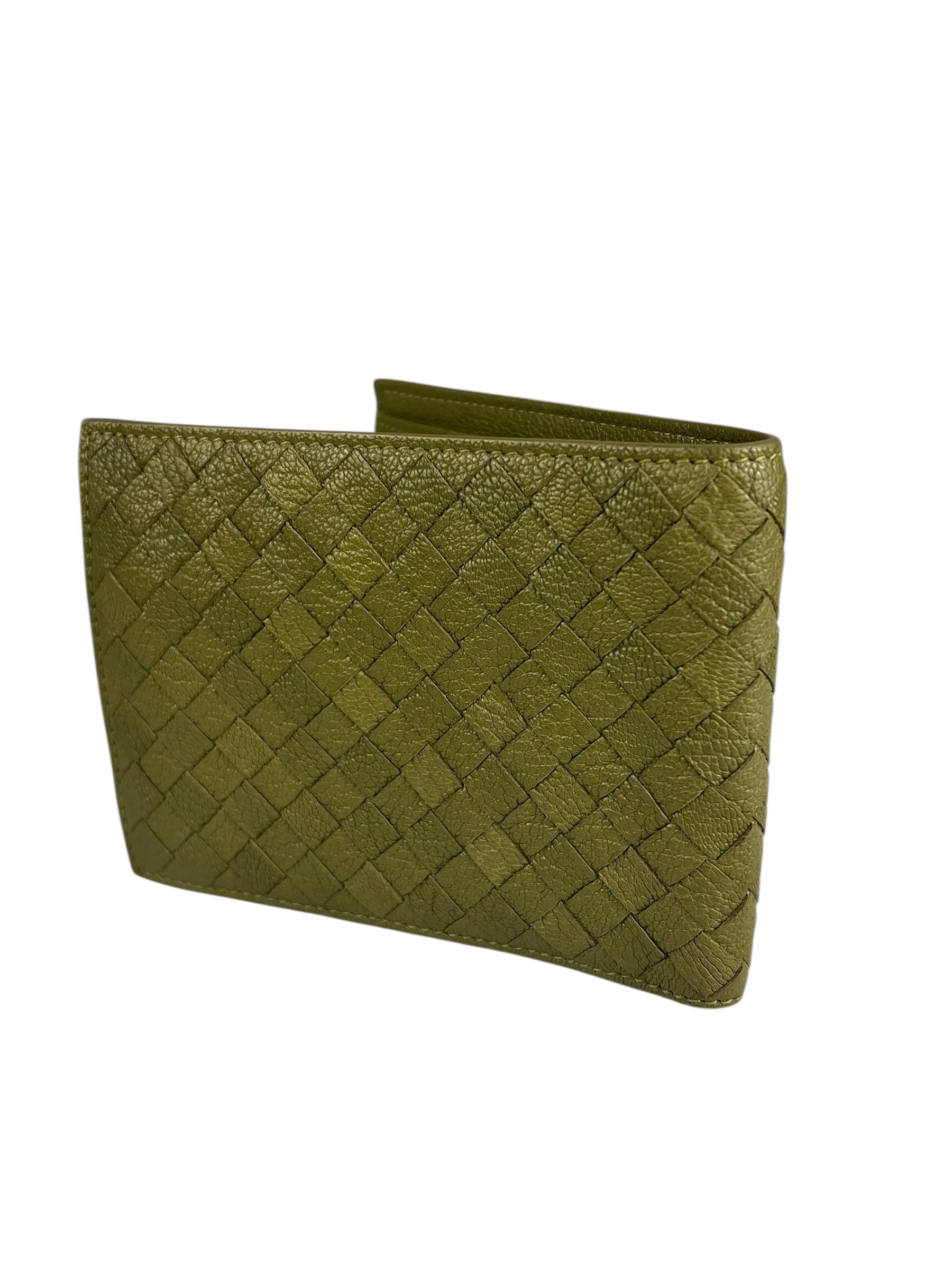 Bottega Veneta Intercciato Green Wallet - Image 5