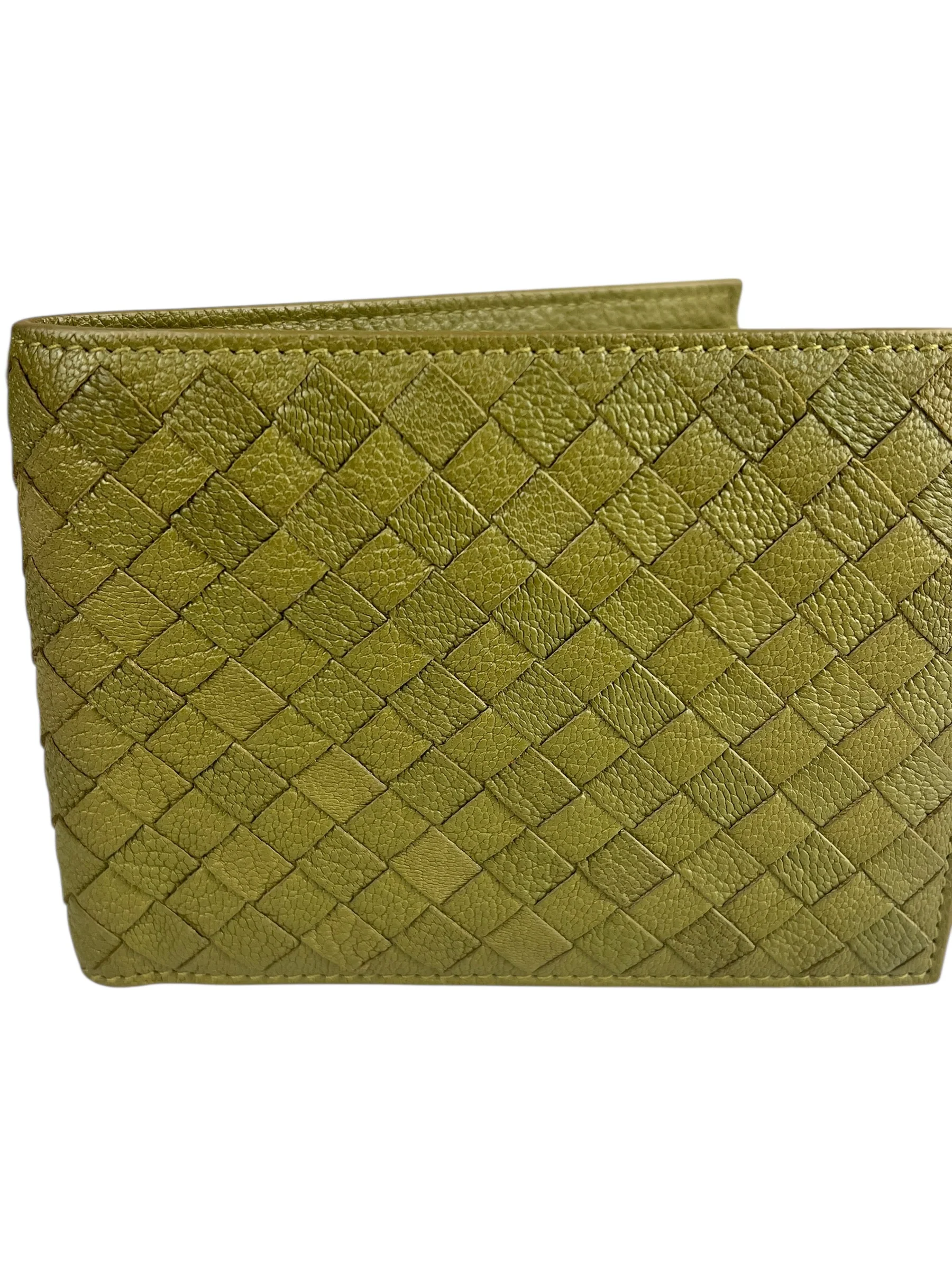 Bottega Veneta Intercciato Green Wallet - Image 9