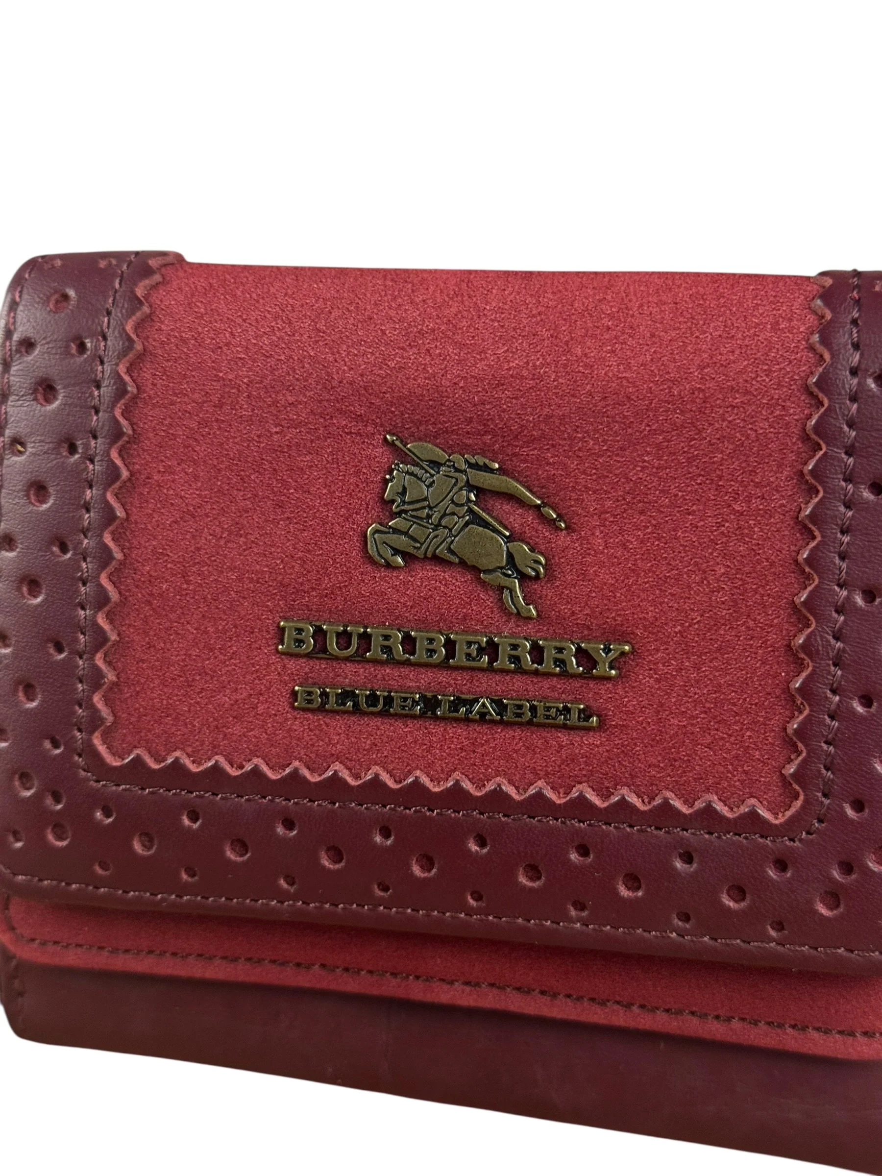 Burberry Blue Label Red Suede/ Leather Wallet - Image 3