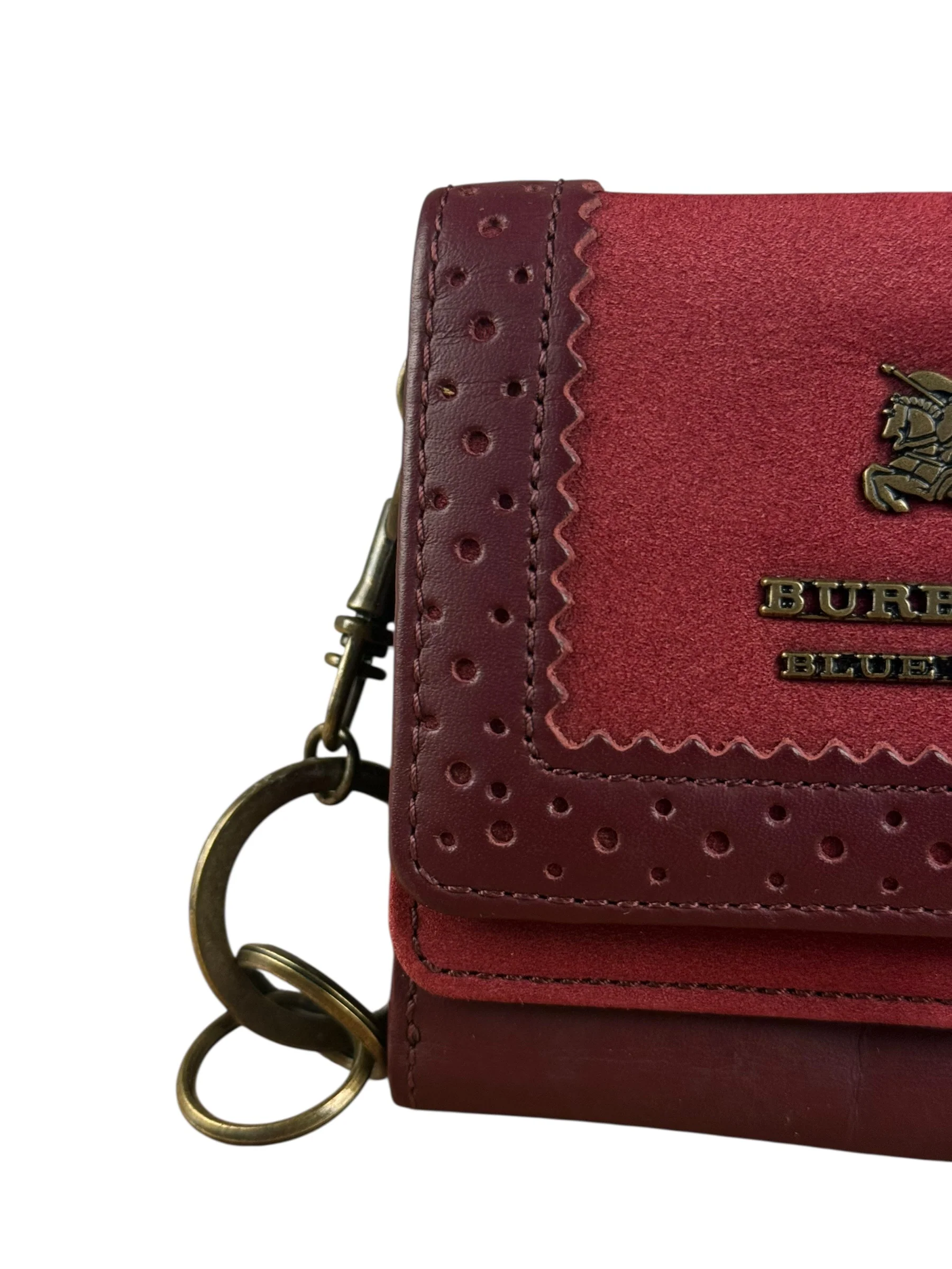 Burberry Blue Label Red Suede/ Leather Wallet - Image 4