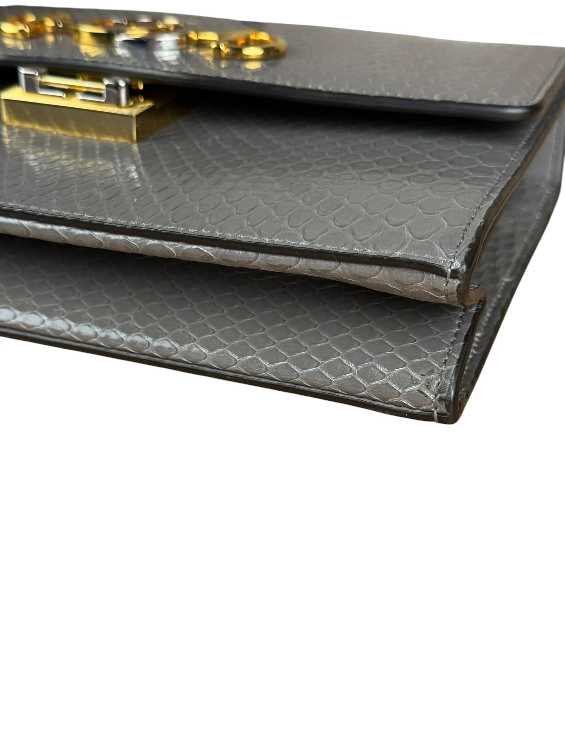 Gucci Zumi Grey Python Leather Small Shoulder Bag - Image 10
