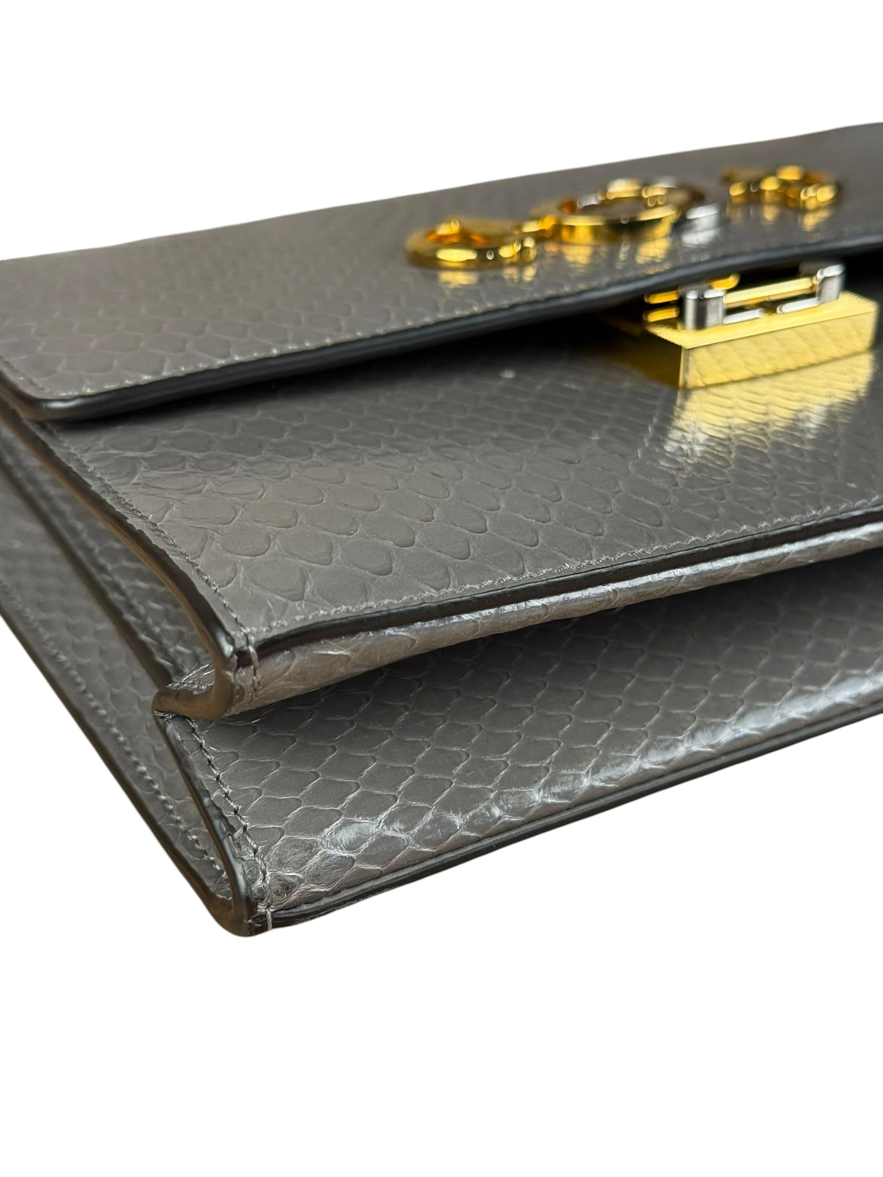 Gucci Zumi Grey Python Leather Small Shoulder Bag - Image 11
