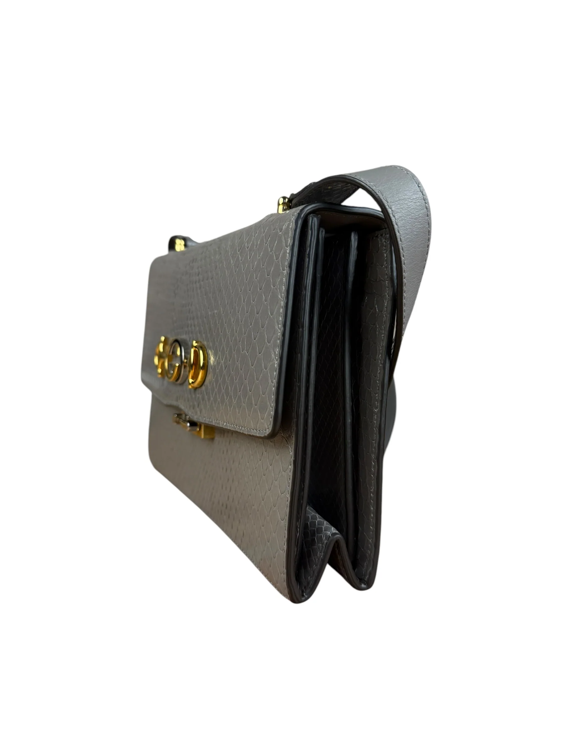 Gucci Zumi Grey Python Leather Small Shoulder Bag - Image 5