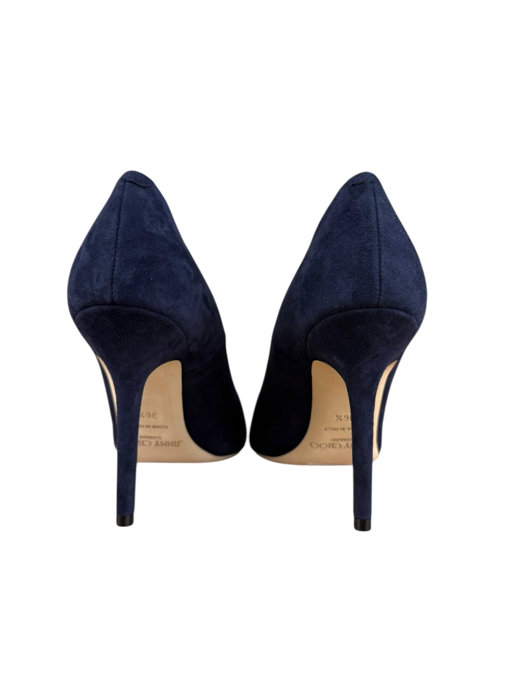 Jimmy Choo Romy Navy Blue Suede Pointed Toe Pumps - Image 9