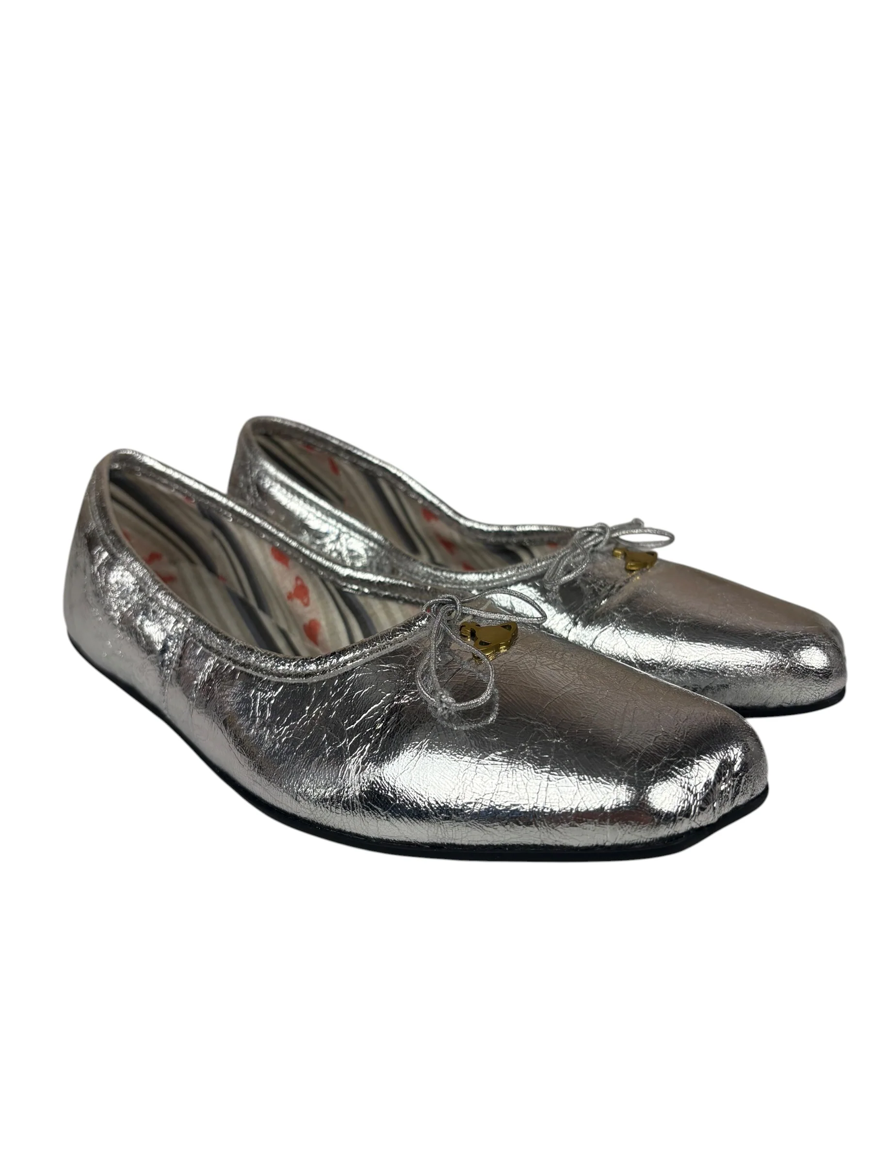 Vivienne Westwood Silver Bow Ballet Flats - Image 3