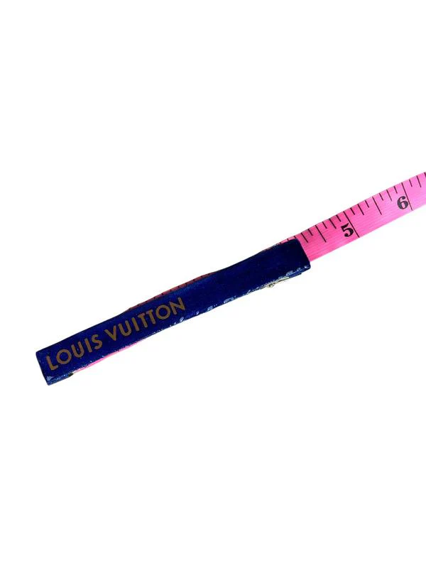 Louis Vuitton Blue Re-Purposed Ribbon Hair Clip - Image 4