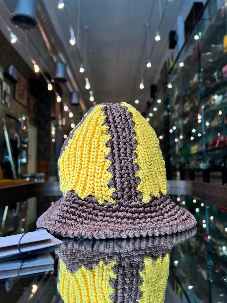 Miu Miu Crochet International Bucket Hat Yellow (Stretch Material) - Image 4