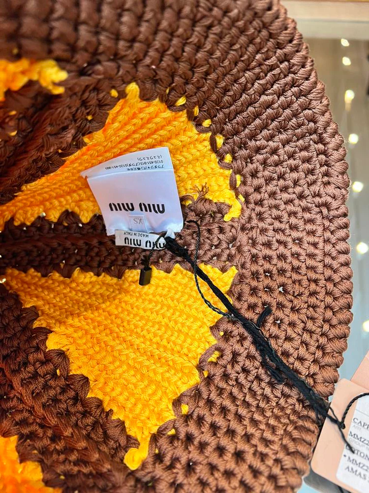 Miu Miu Crochet International Bucket Hat Yellow (Stretch Material) - Image 5