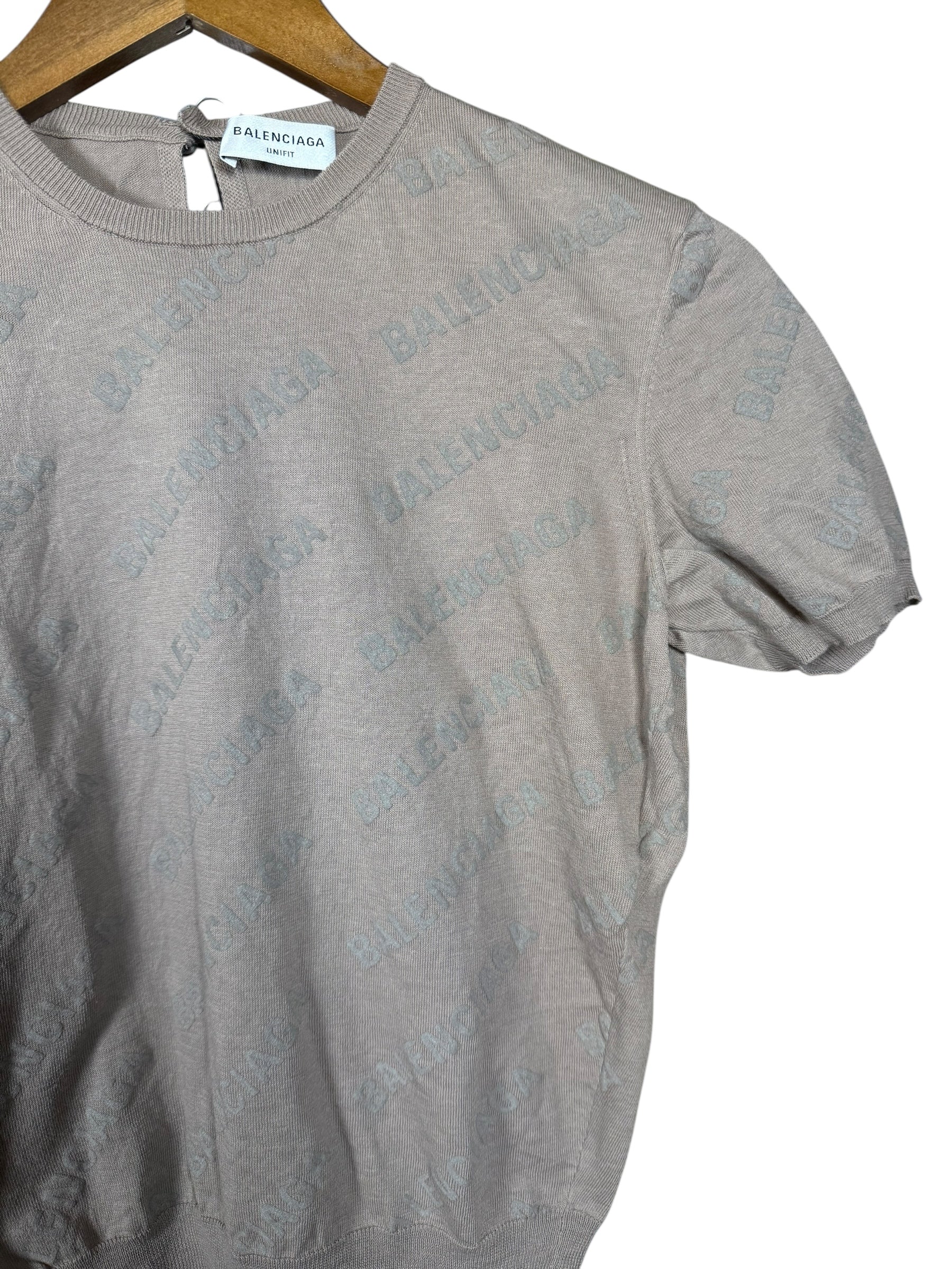 Balenciaga All Over Logo Short Sleeve - Image 4