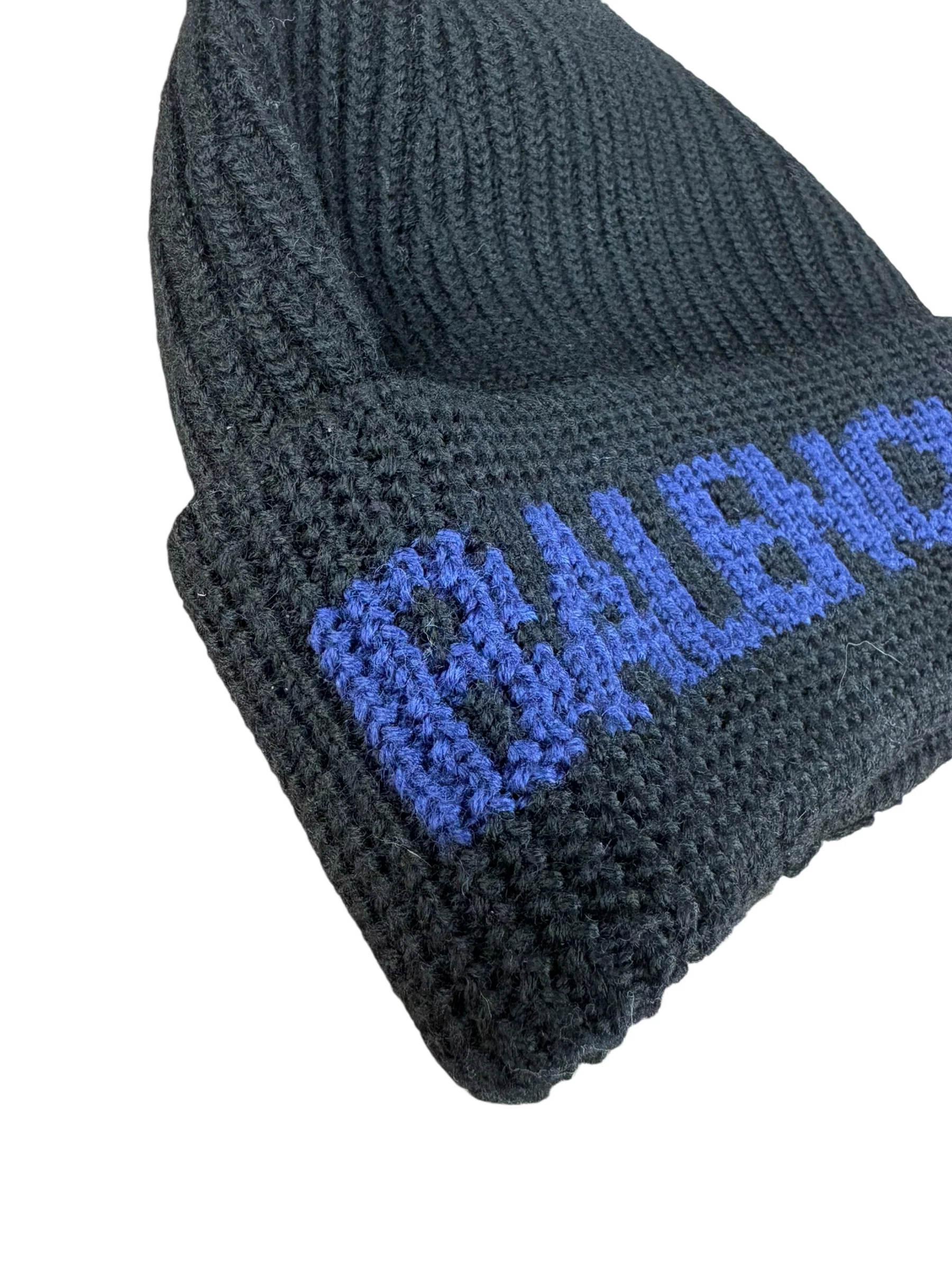 Balenciaga Black/Blue Logo Beanie - Image 3