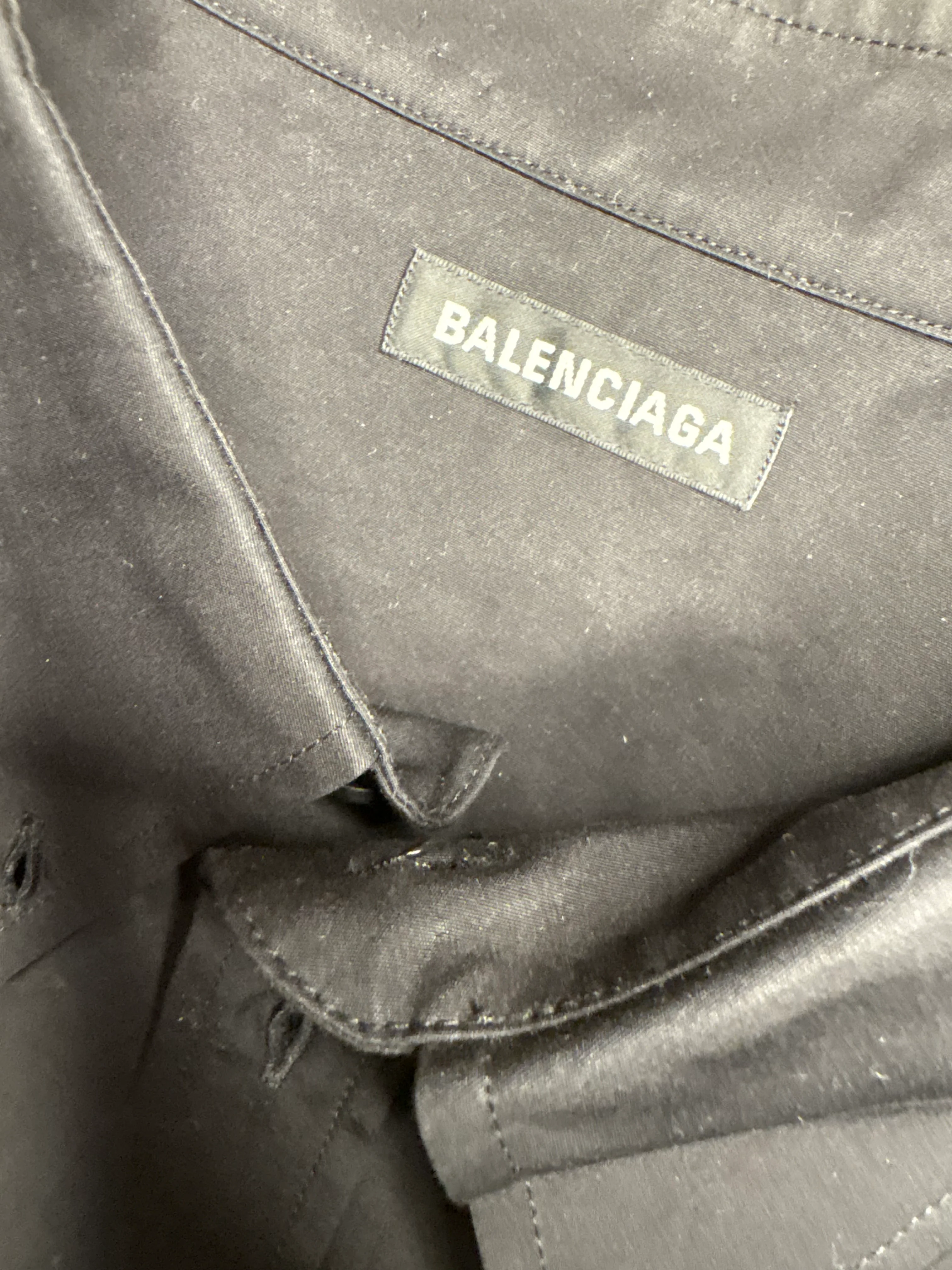 Balenciaga Black Poplin Button Up Shirt - Image 3