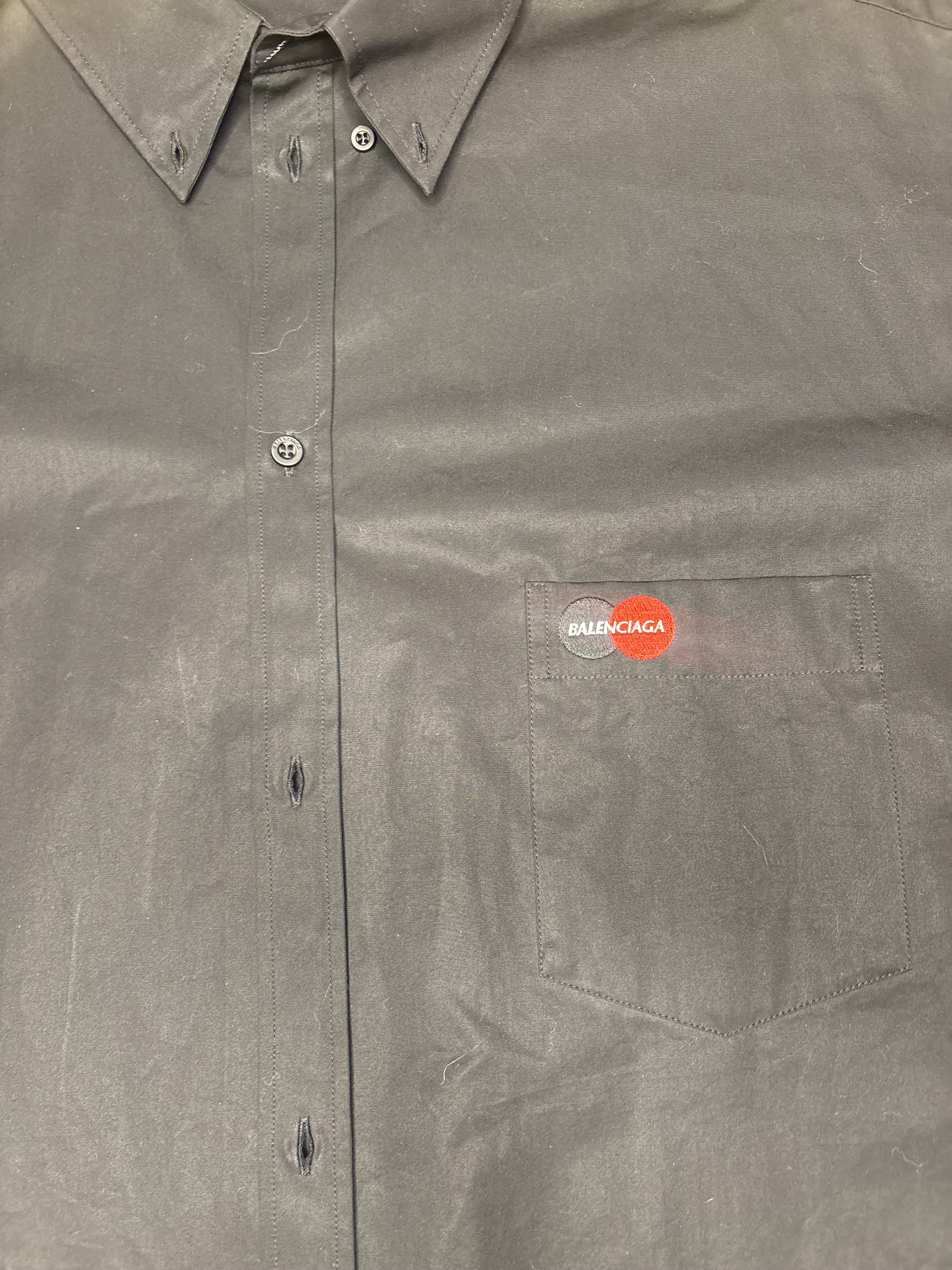 Balenciaga Black Poplin Button Up Shirt - Image 4