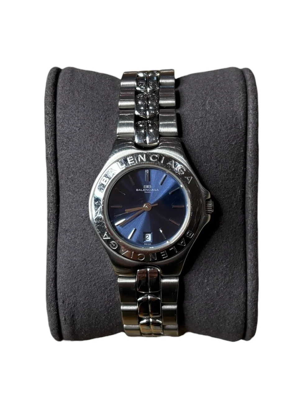 Balenciaga Blue Stick Dial Stainless Steel Band