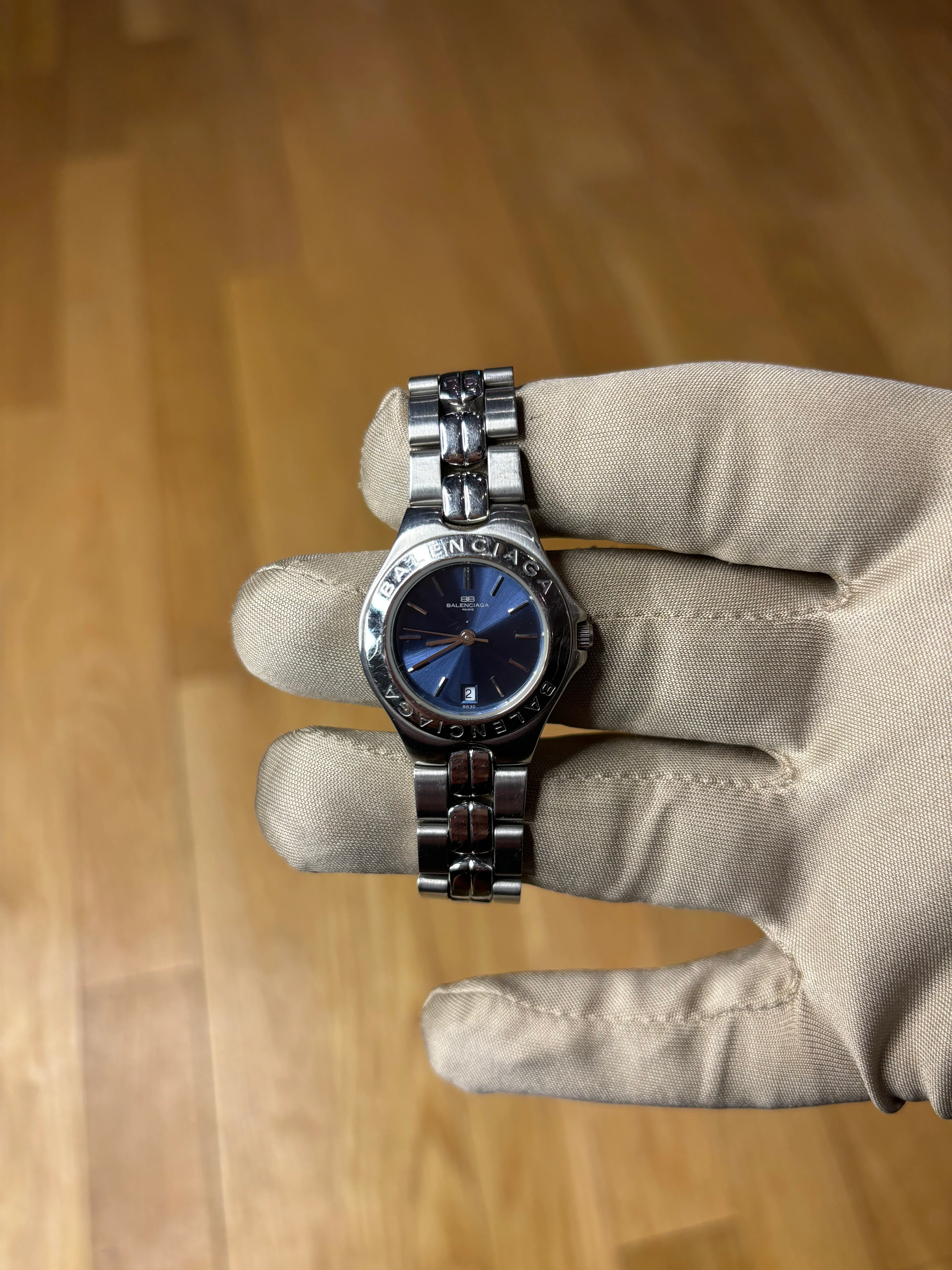 Balenciaga Blue Stick Dial Stainless Steel Band - Image 3