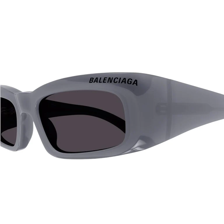 Balenciaga Grey BB0266S Rectangular Logo Sunglasses - Image 3