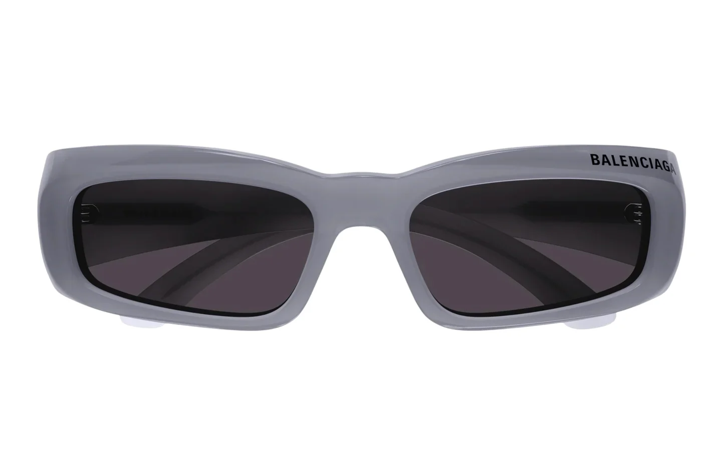 Balenciaga Grey BB0266S Rectangular Logo Sunglasses - Image 4