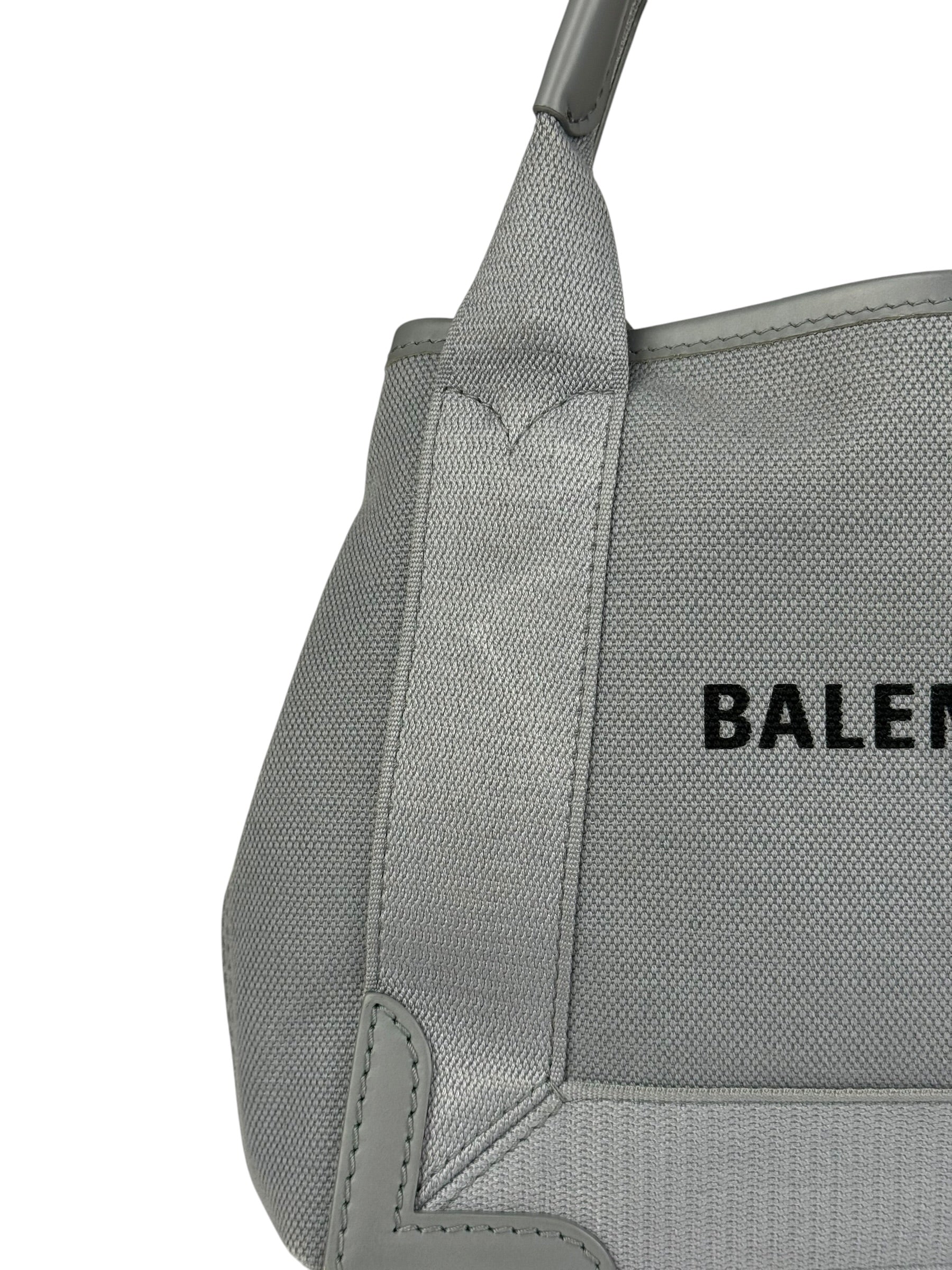 Balenciaga Grey Canvas/Leather Cabas Small 2Way Tote - Image 5