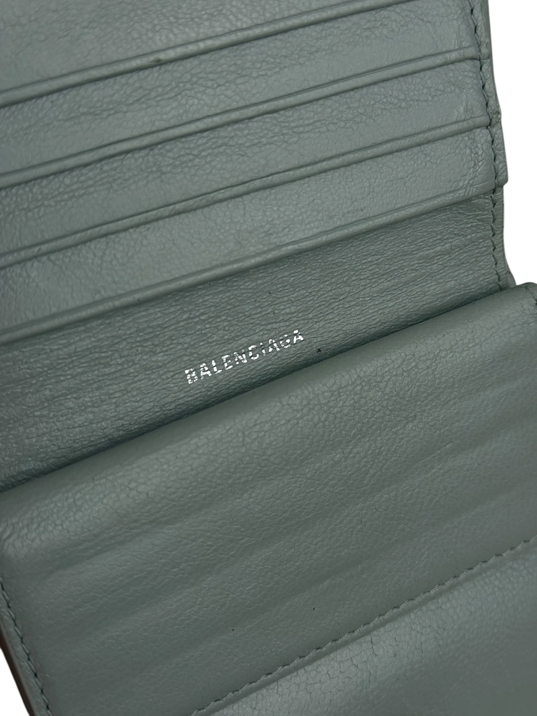 Balenciaga Grey Leather Compact Cardholder - Image 13
