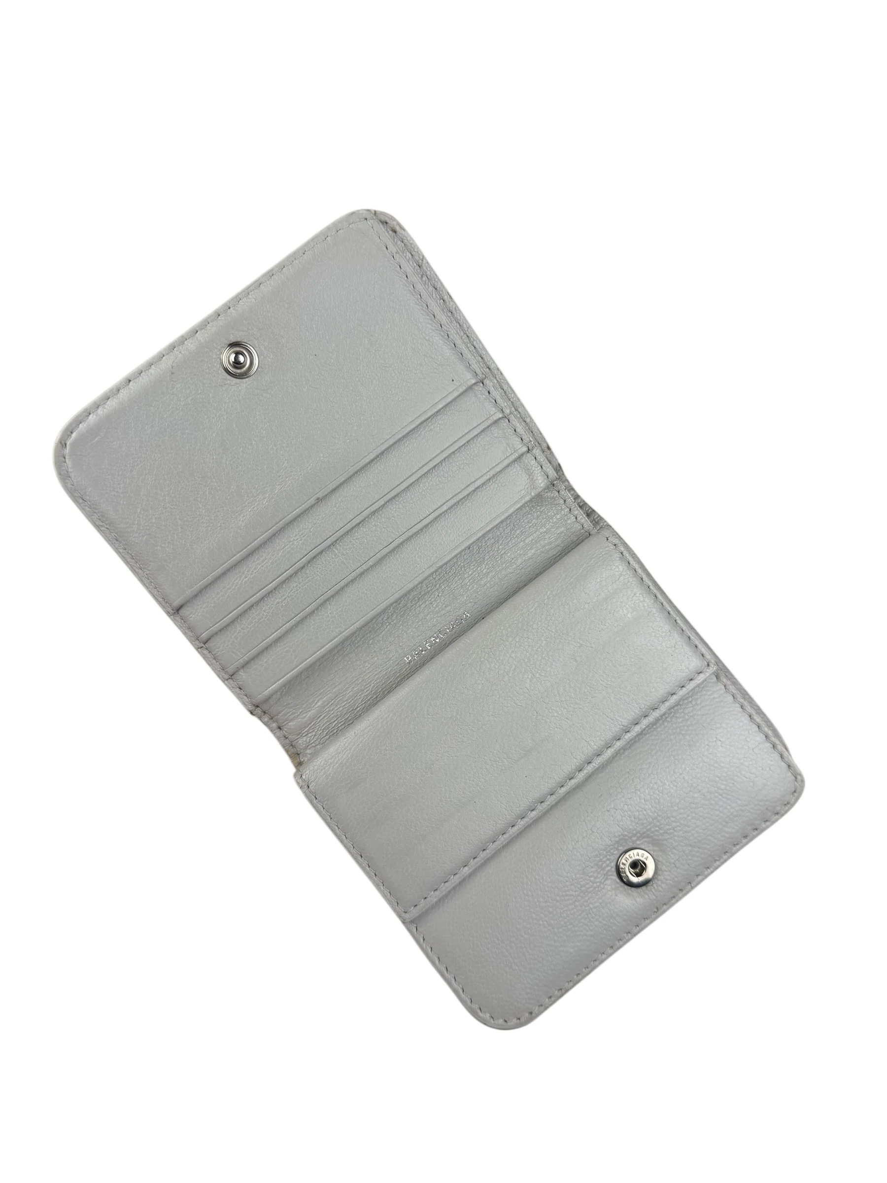 Balenciaga Grey Leather Compact Cardholder - Image 14