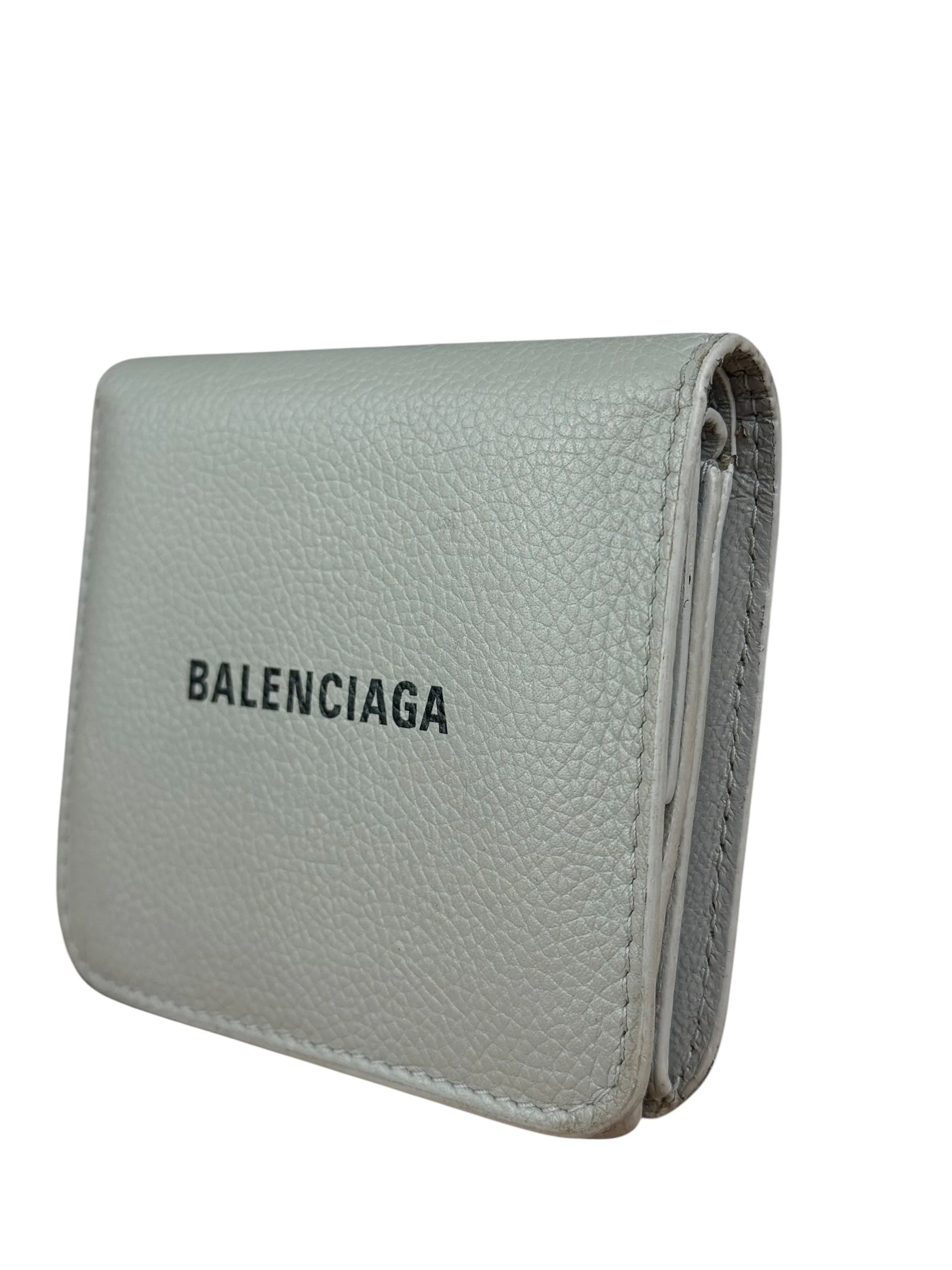 Balenciaga Grey Leather Compact Cardholder - Image 4