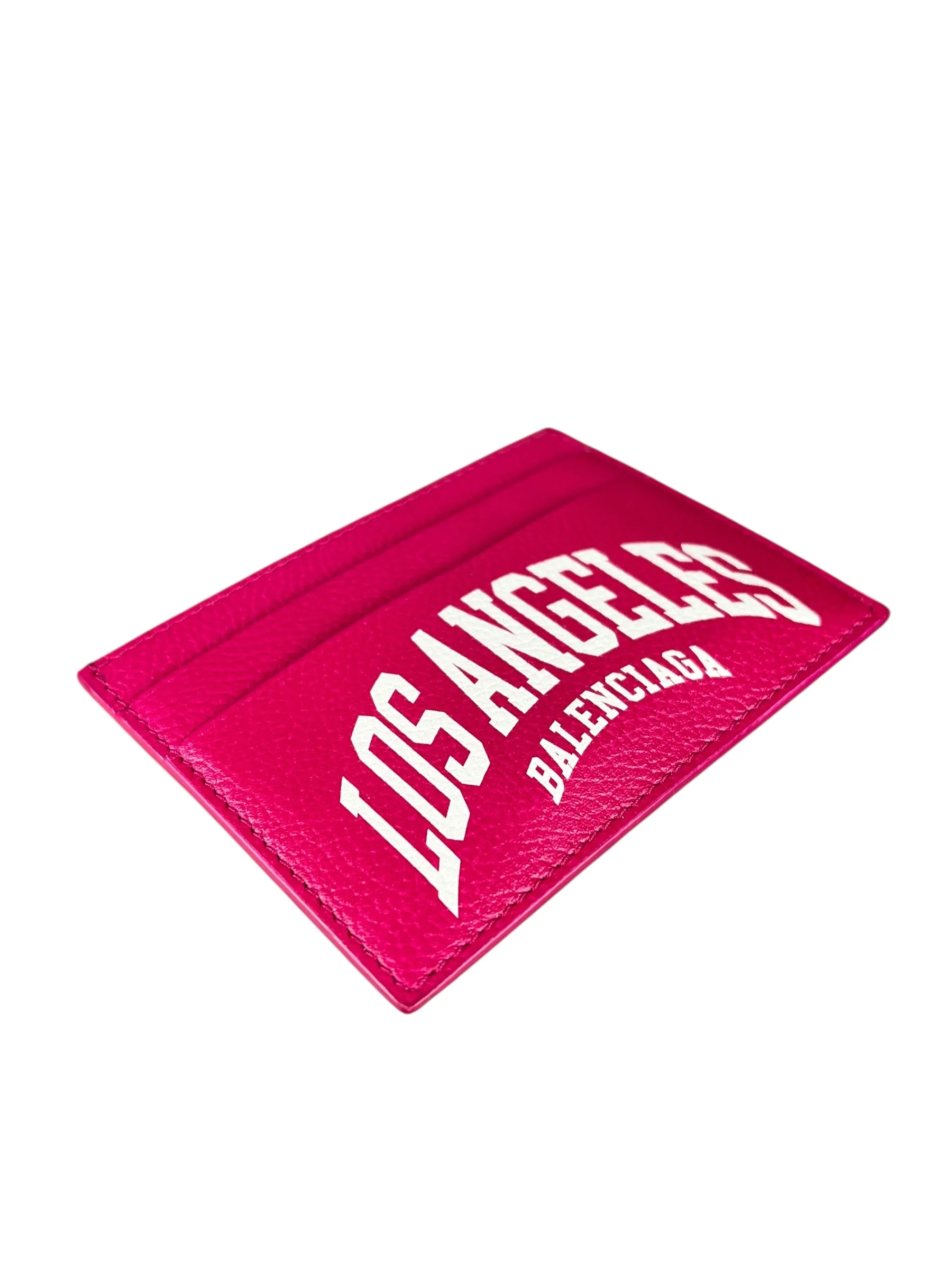 Balenciaga Leather Los Angeles Card Holder Fuchsia - Image 3