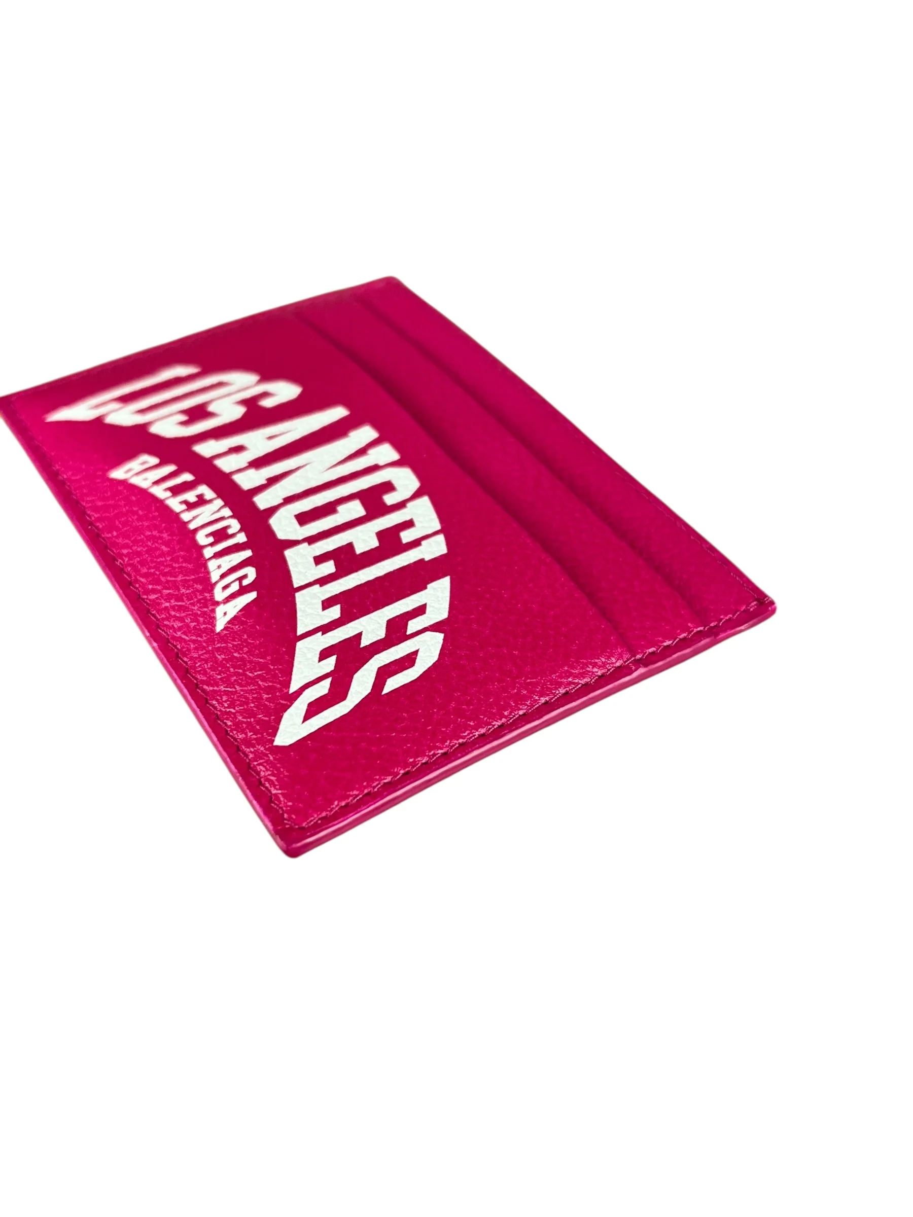 Balenciaga Leather Los Angeles Card Holder Fuchsia - Image 5