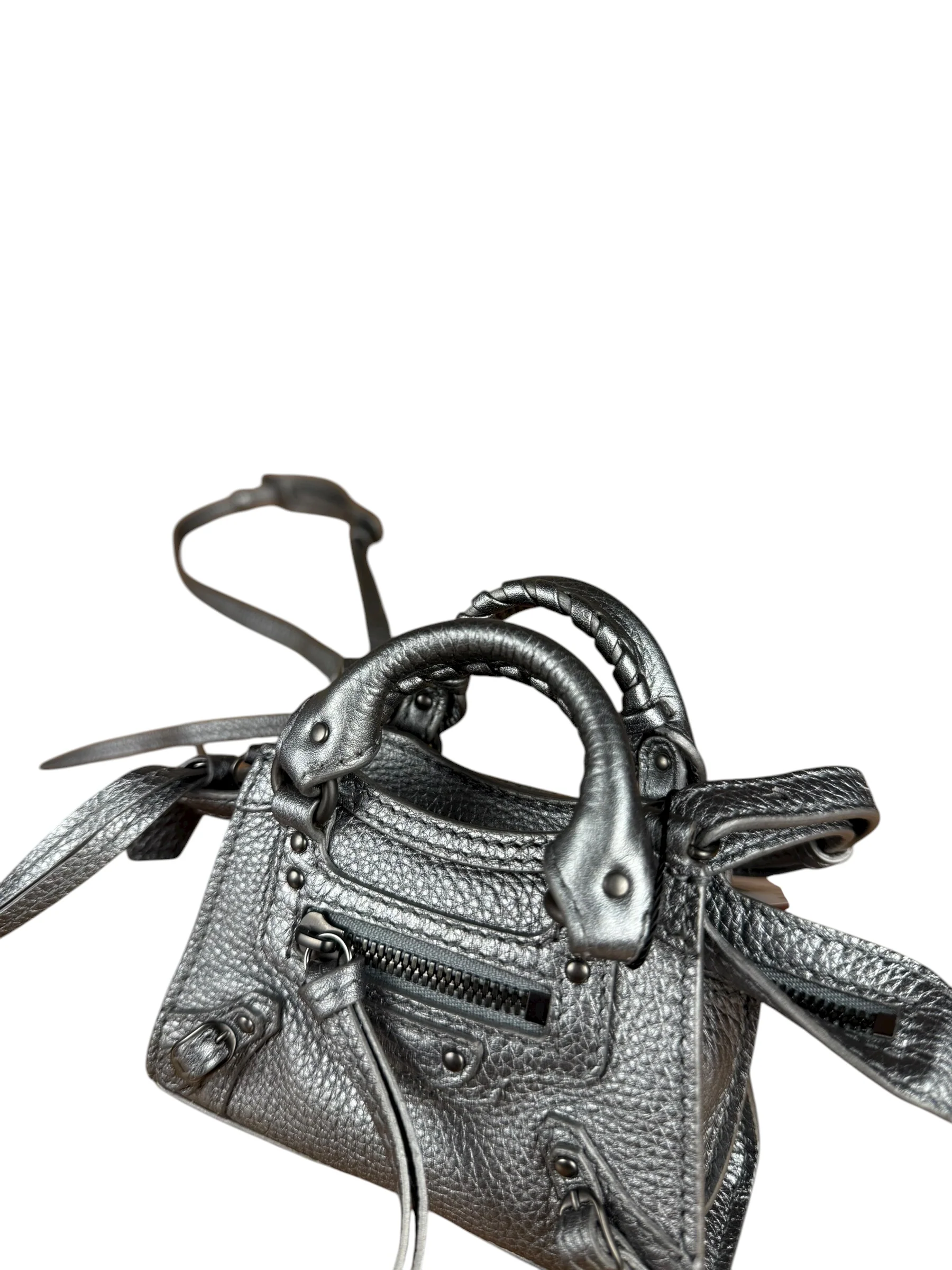 Balenciaga Nano City Bag Silver - Image 10