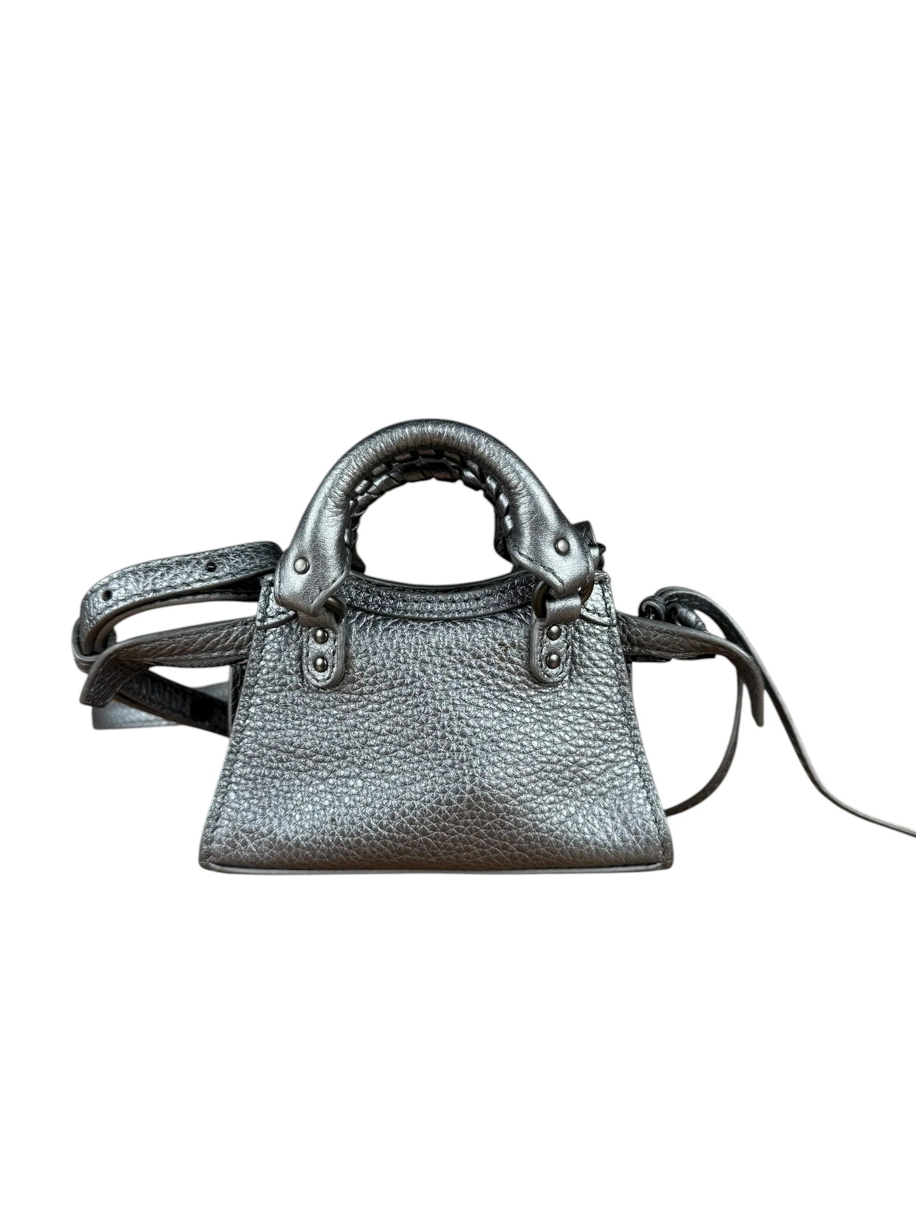 Balenciaga Nano City Bag Silver - Image 4