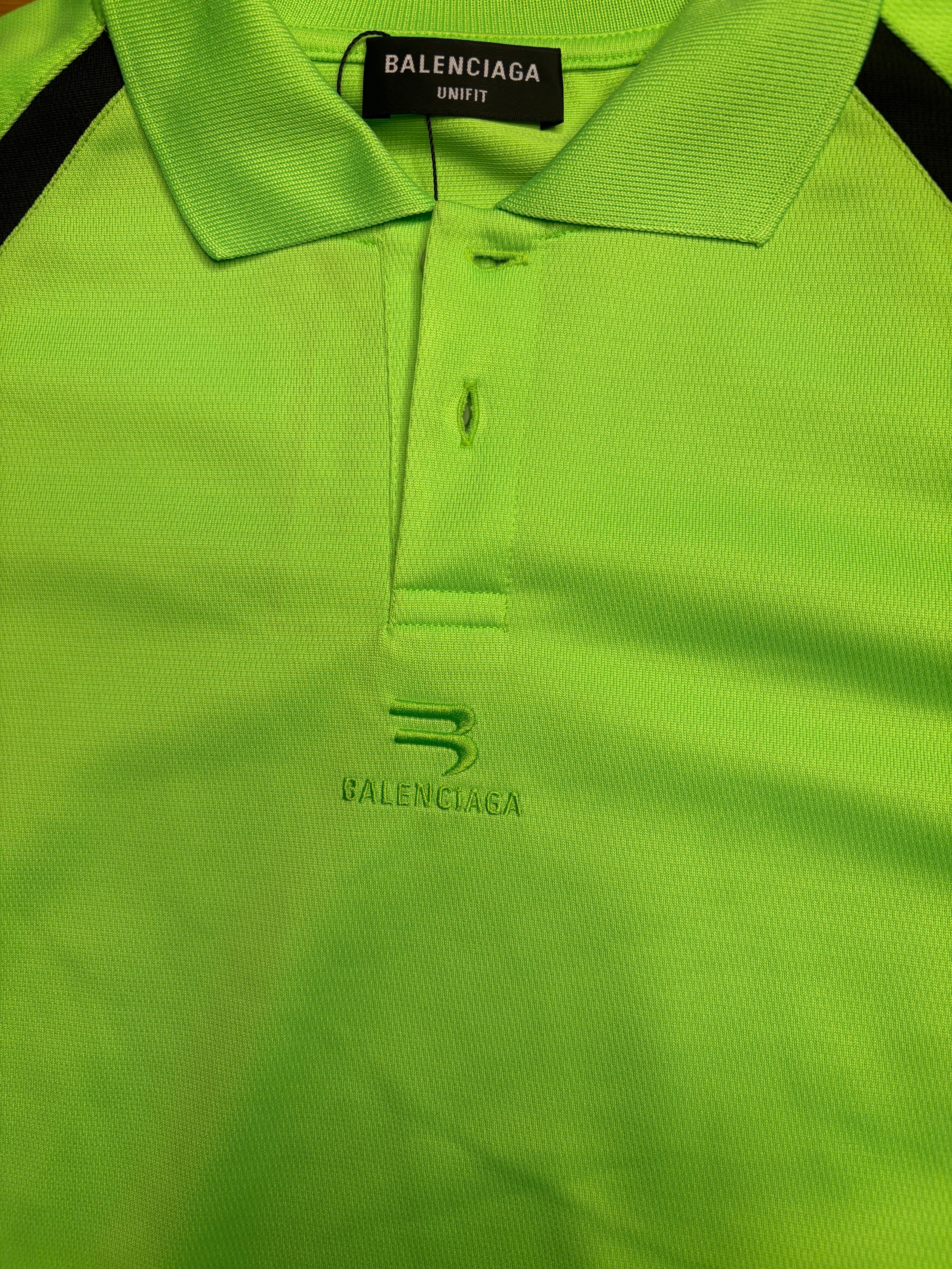 Balenciaga Neon Layered Polo Shirt - Image 4