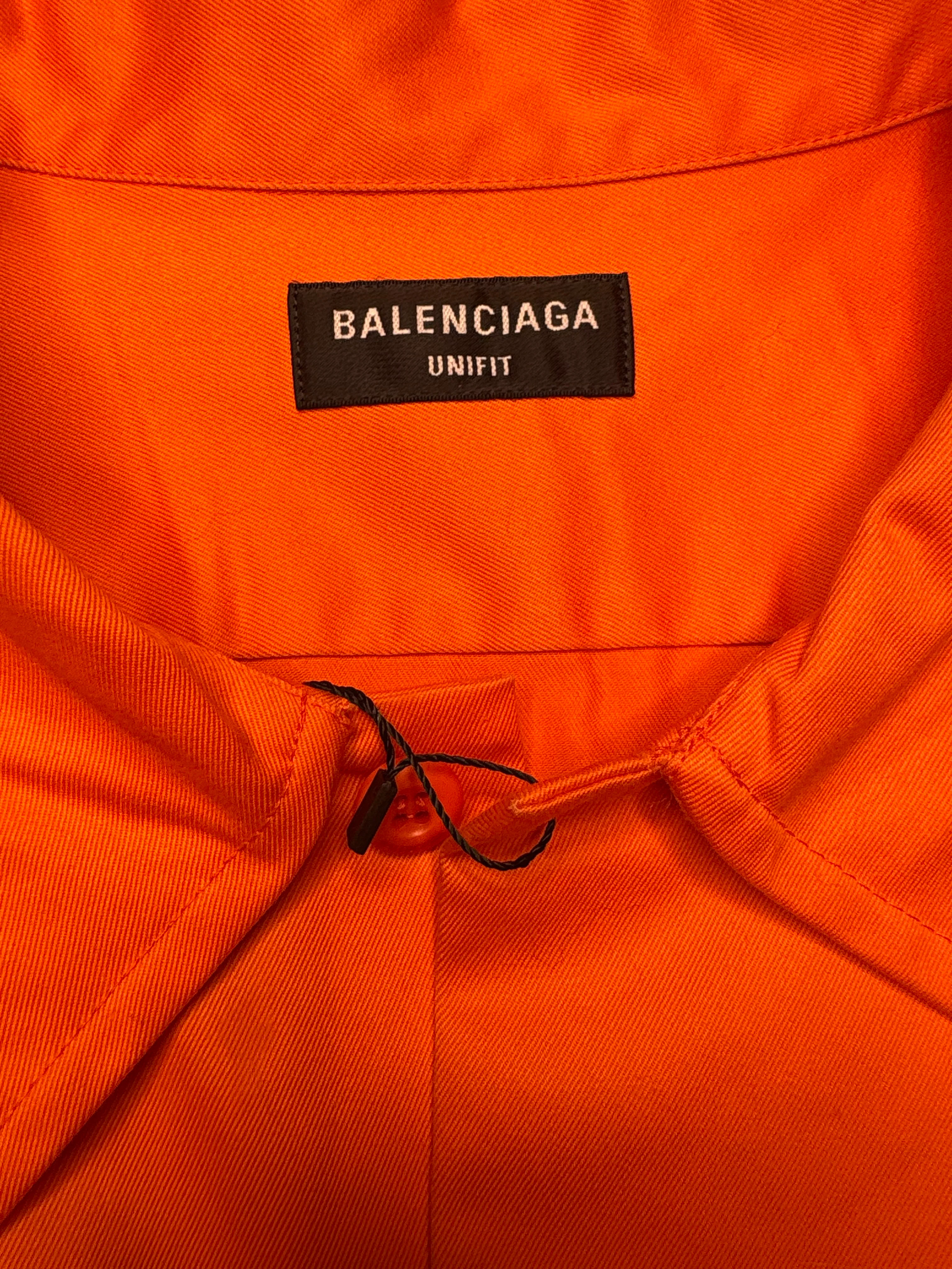 Balenciaga Orange Short Sleeve Button Up - Image 3