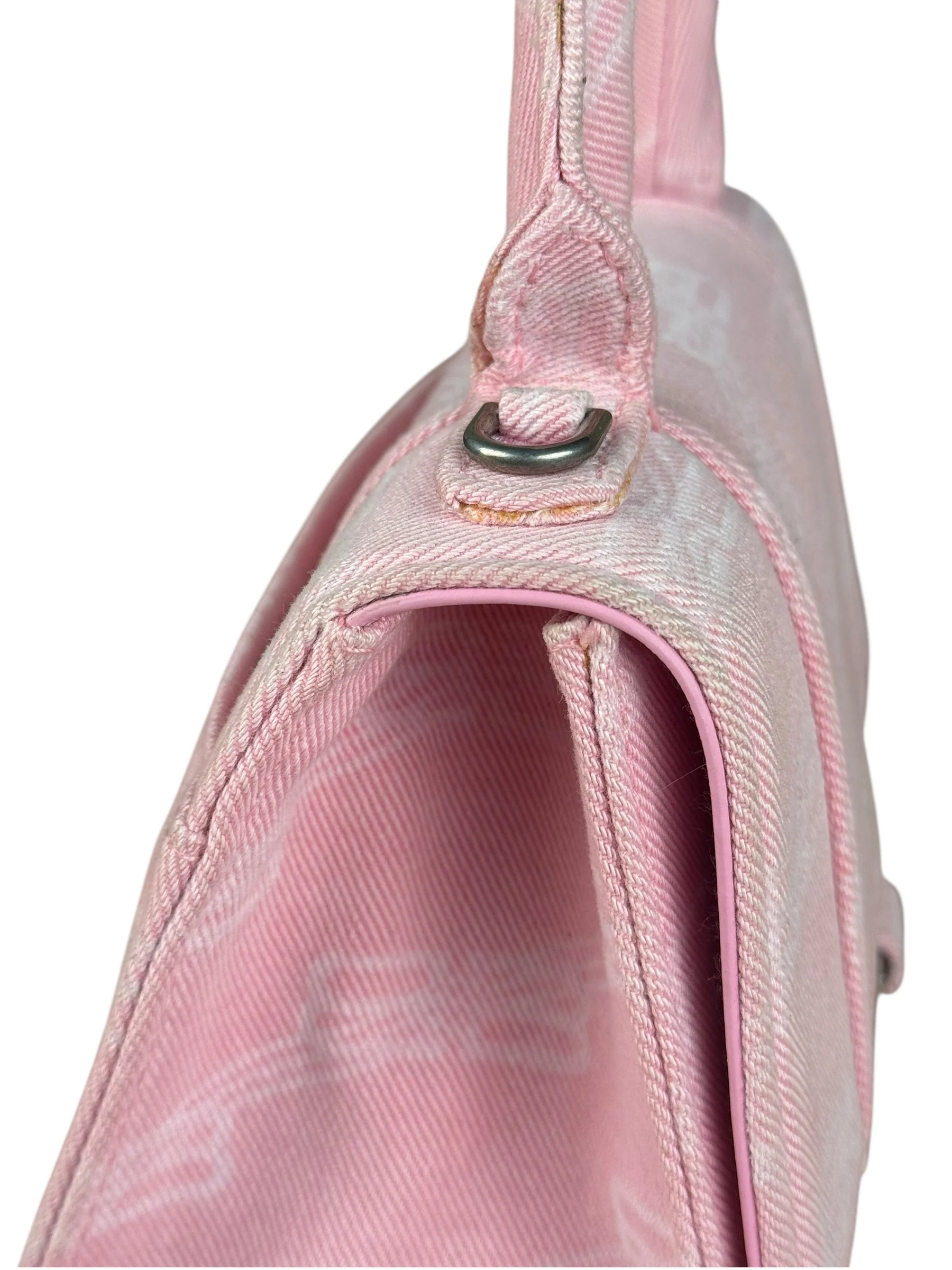 Balenciaga Pink Denim Small Hourglass 2Way Handbag - Image 10