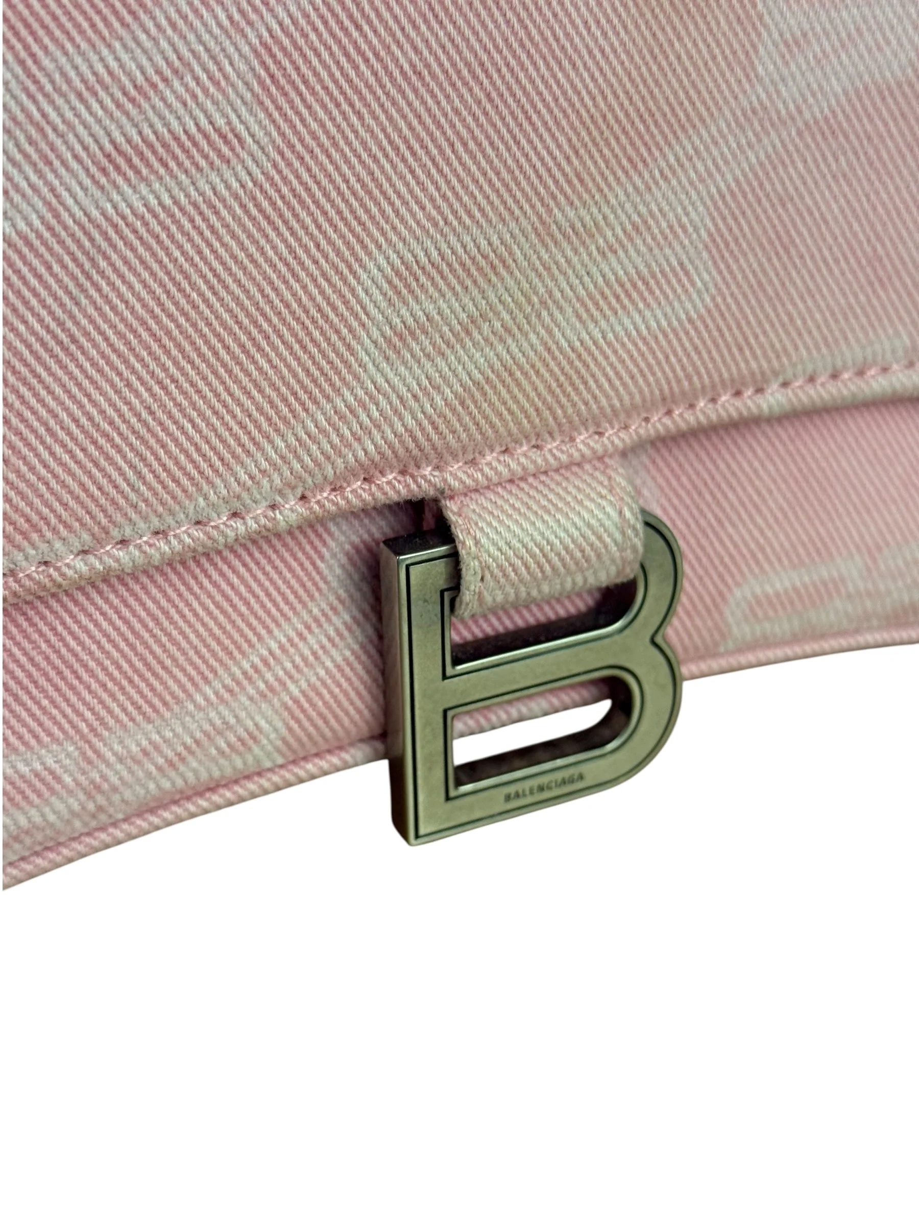 Balenciaga Pink Denim Small Hourglass 2Way Handbag - Image 12
