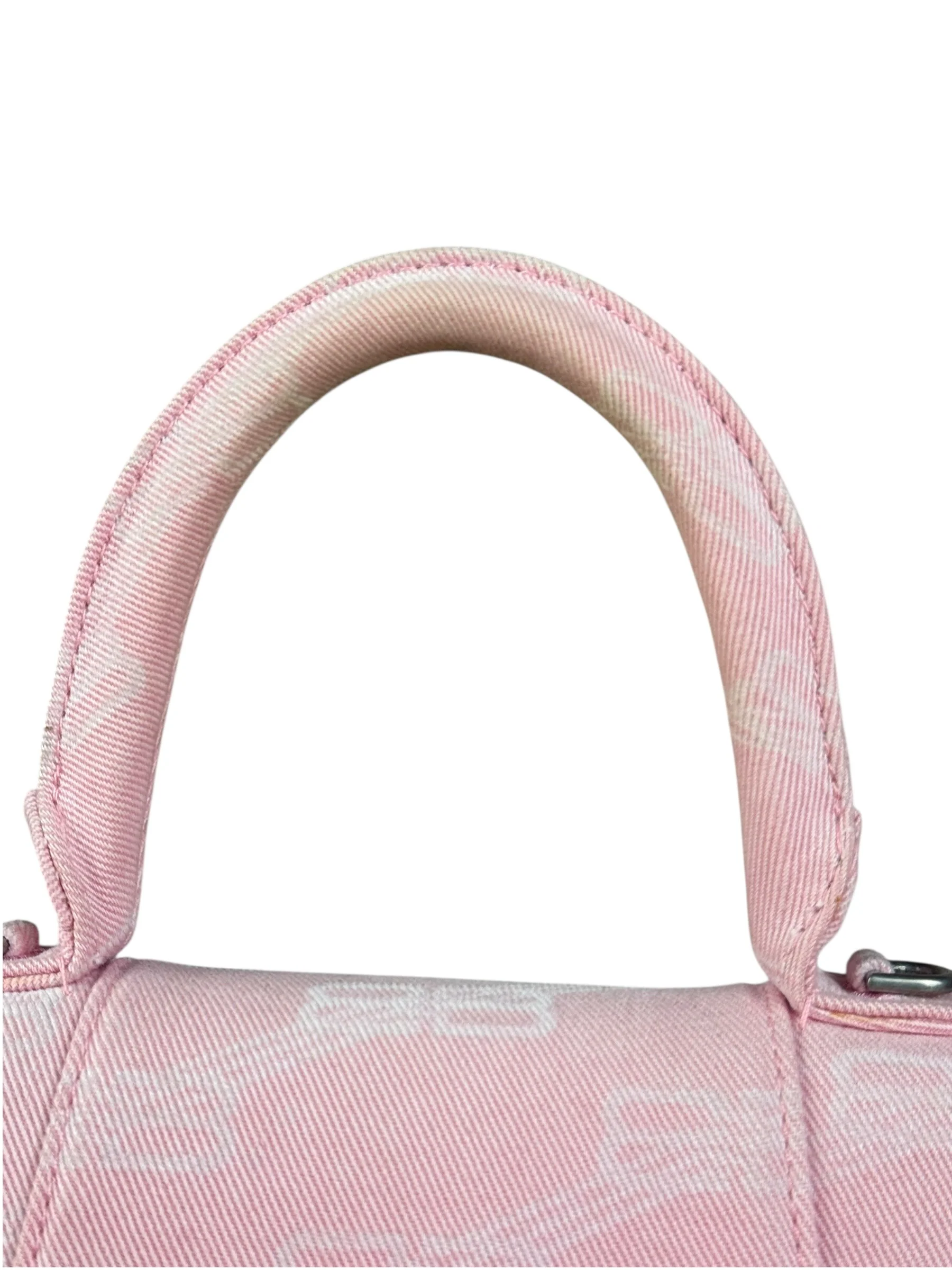 Balenciaga Pink Denim Small Hourglass 2Way Handbag - Image 6