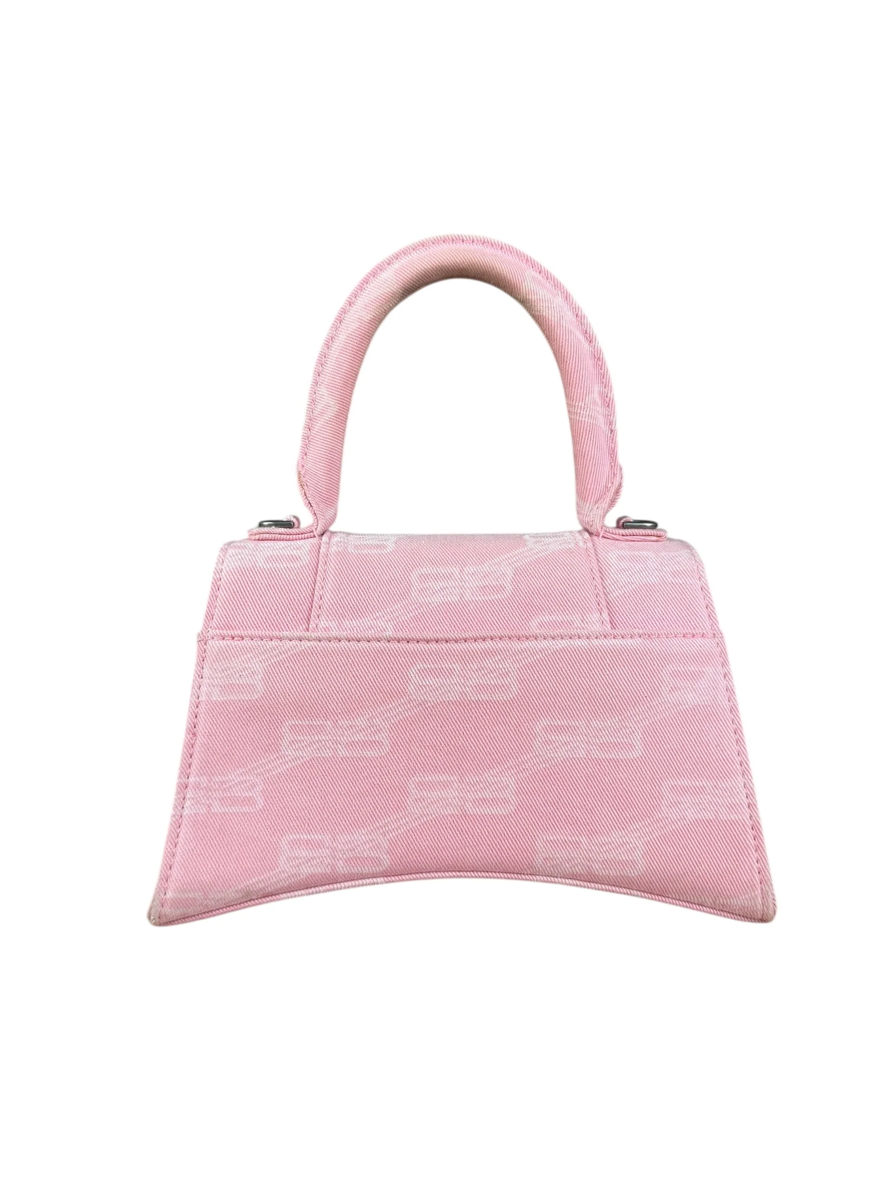 Balenciaga Pink Denim Small Hourglass 2Way Handbag - Image 8