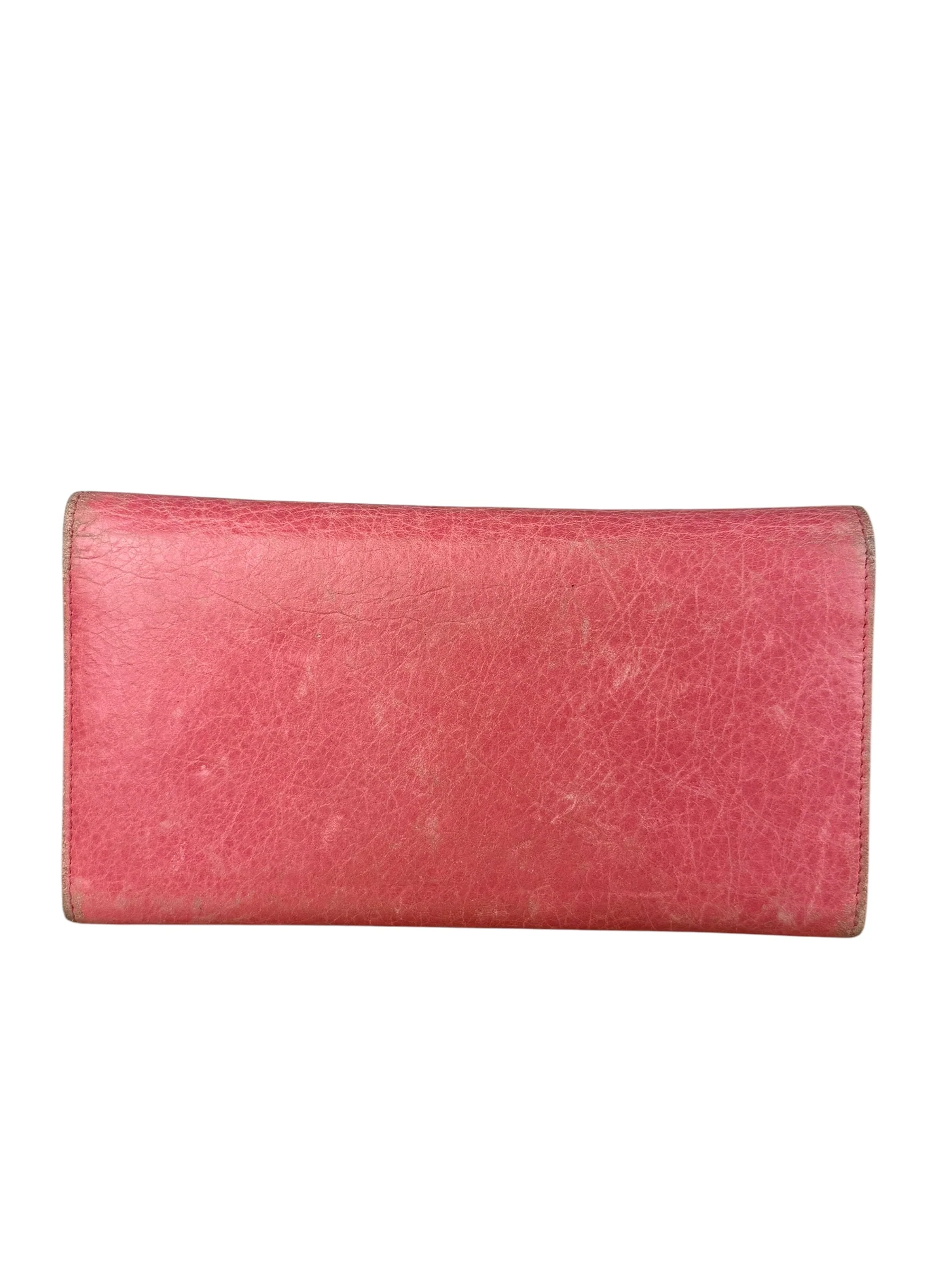 Balenciaga Pink Leather Moto Long Wallet - Image 8