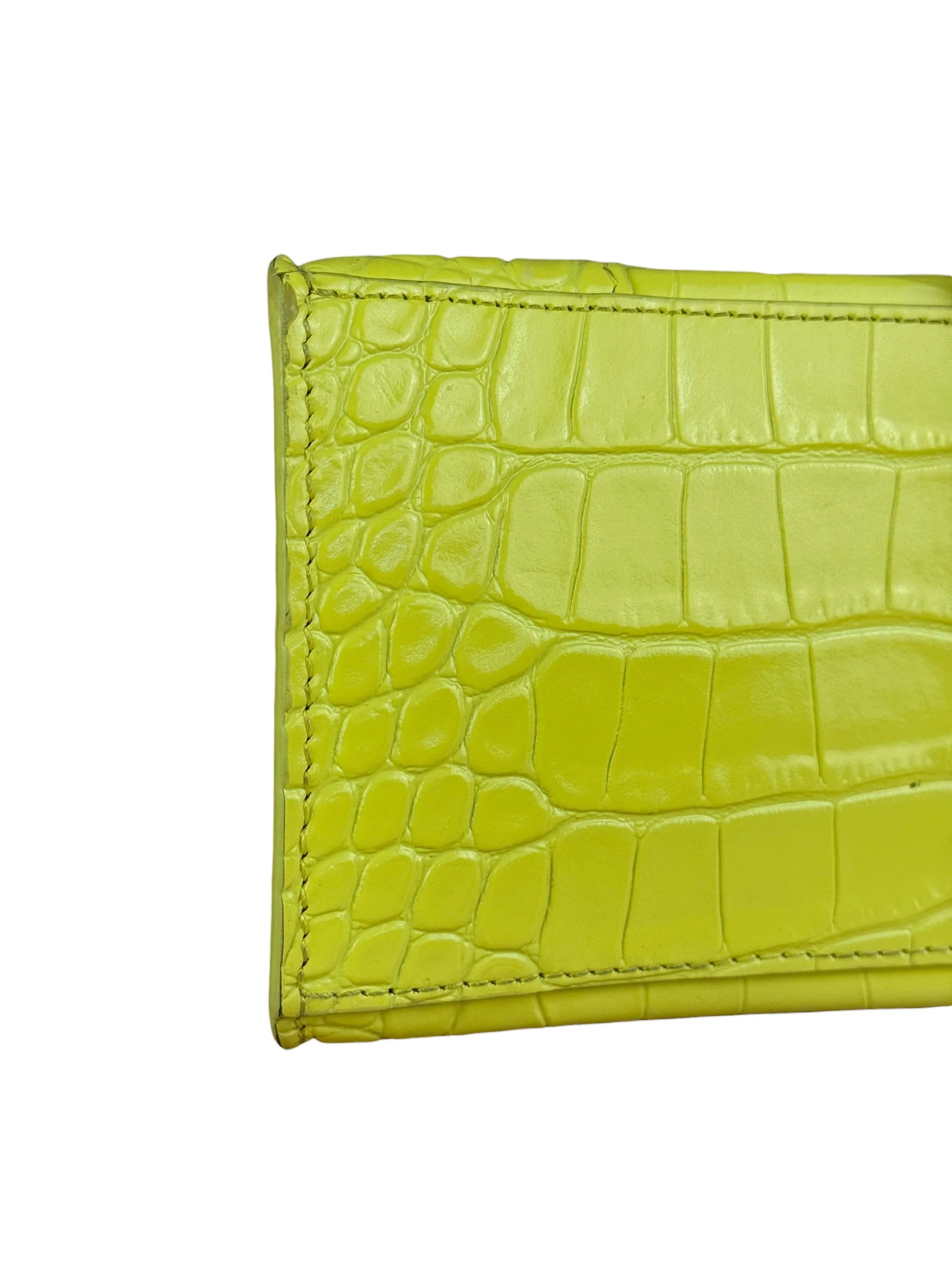 Balenciaga Small Yellow Croc Hourglass 2Way - Image 11