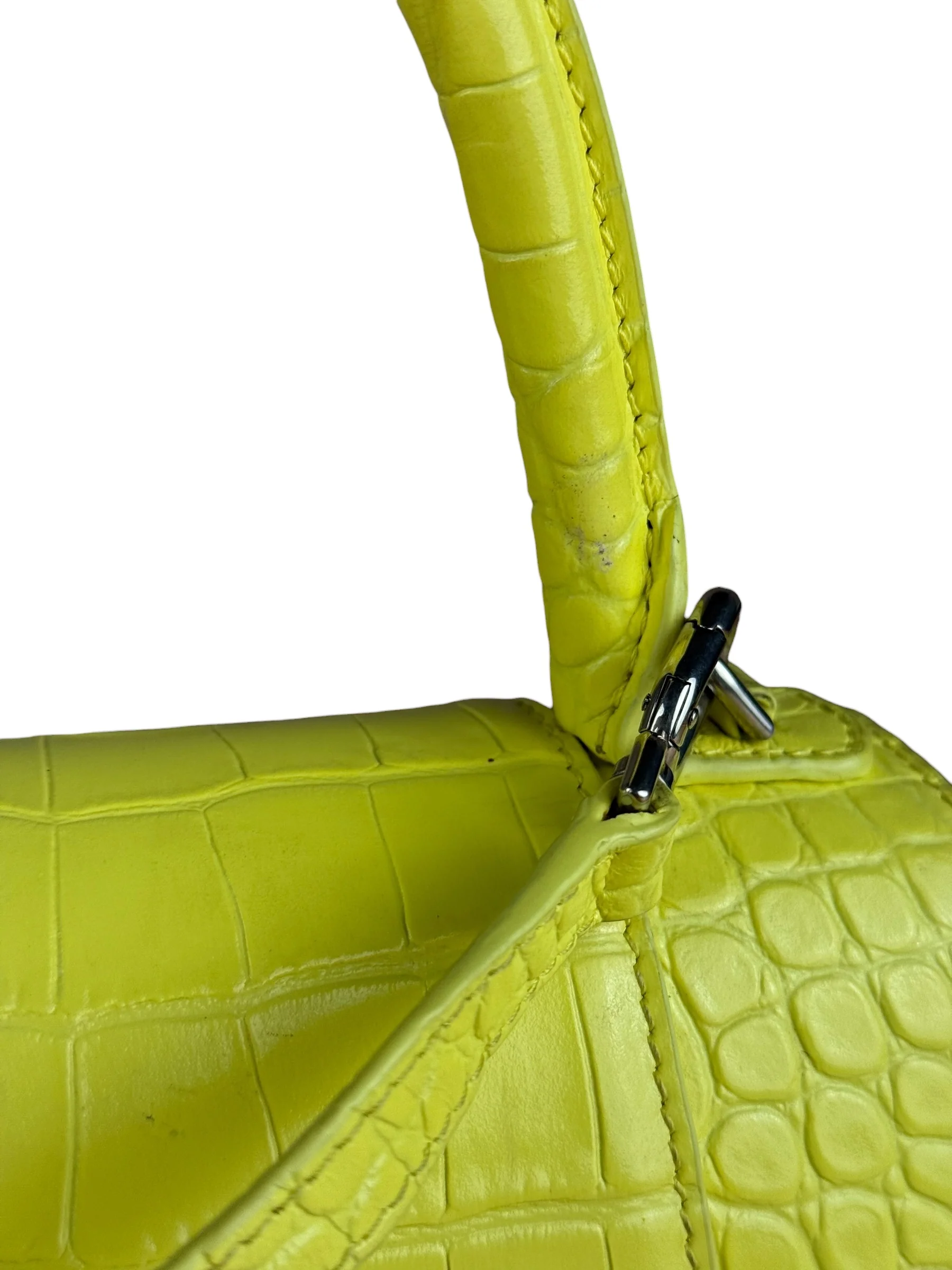 Balenciaga Small Yellow Croc Hourglass 2Way - Image 15