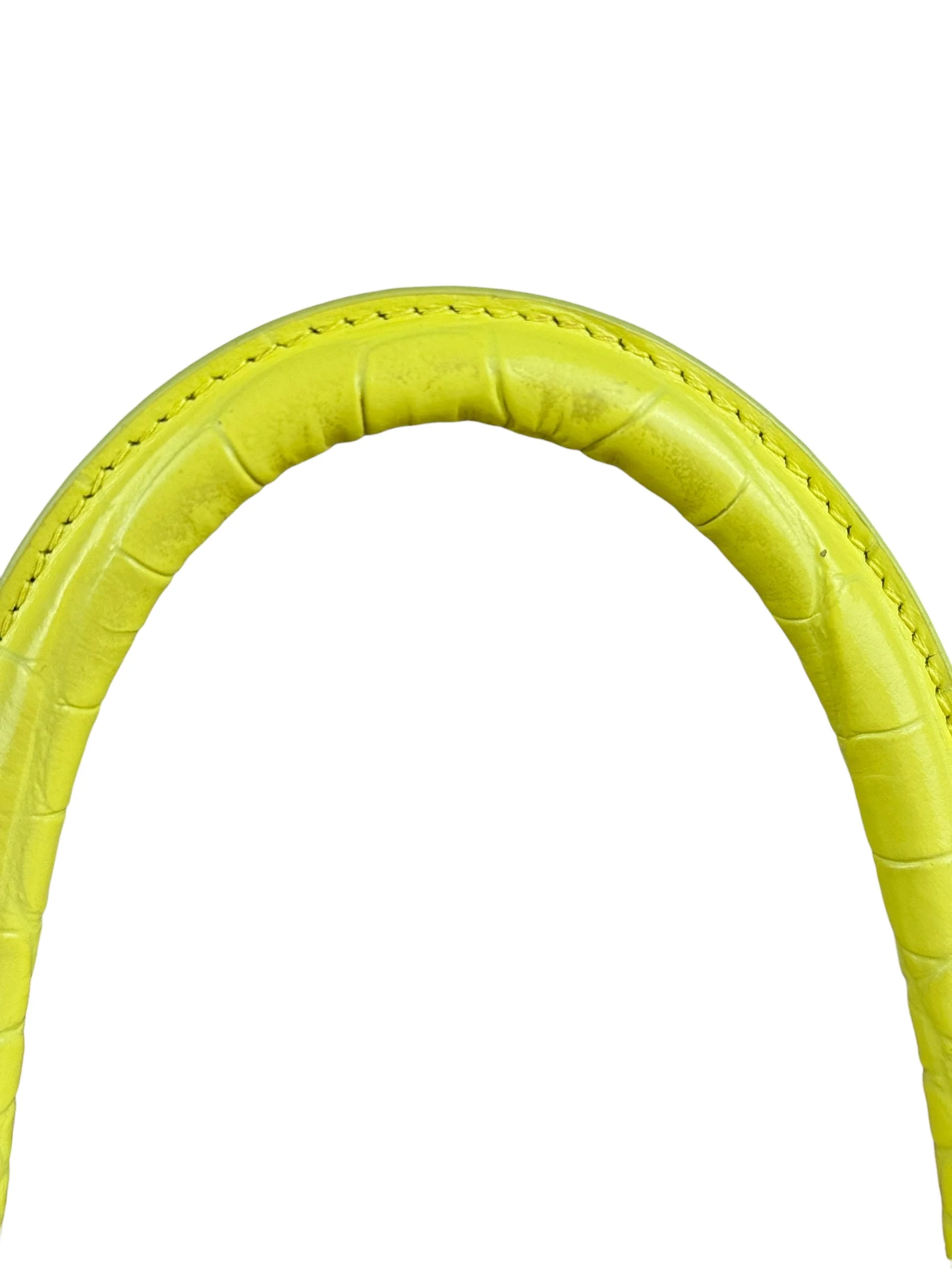 Balenciaga Small Yellow Croc Hourglass 2Way - Image 16