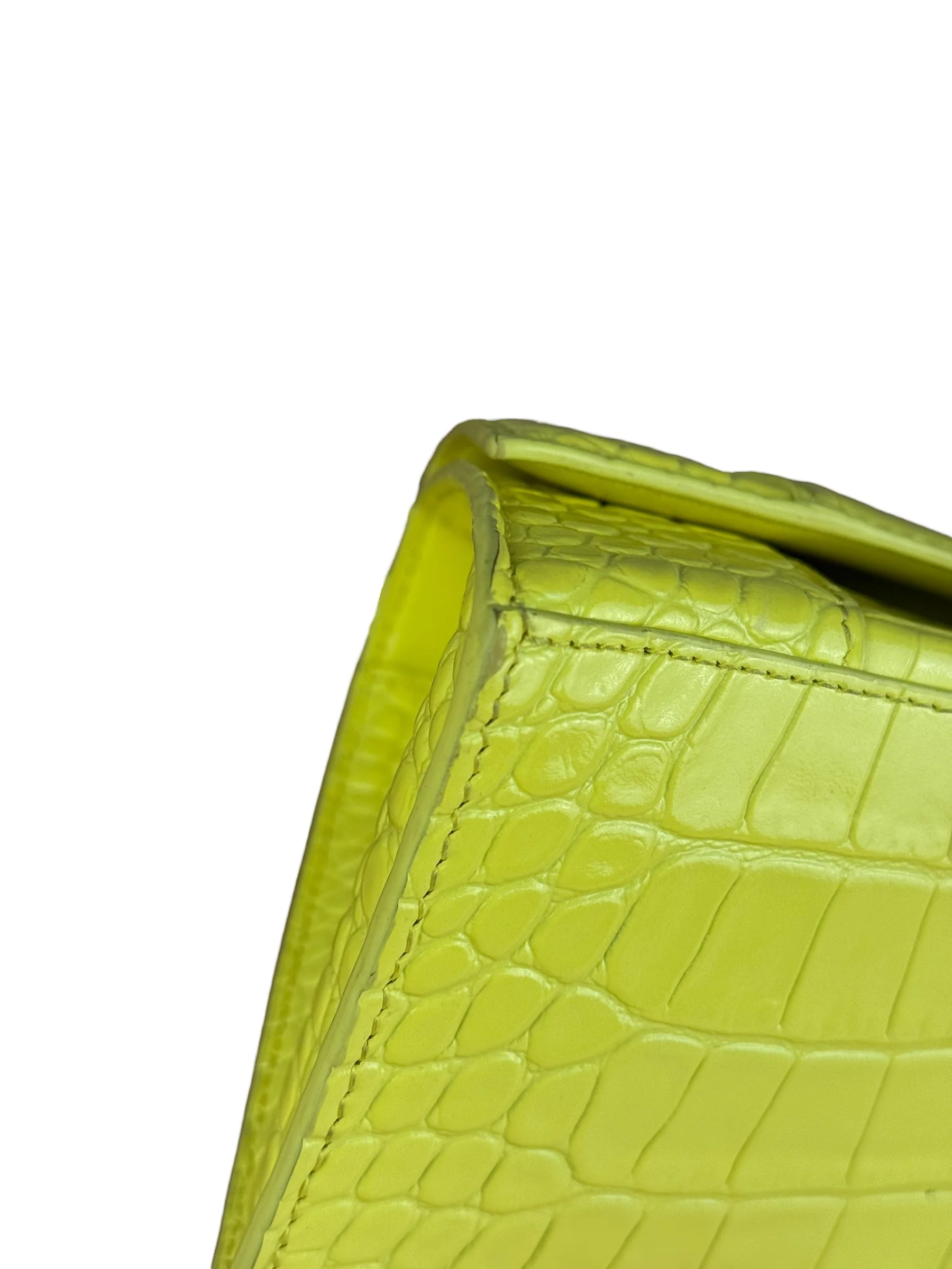 Balenciaga Small Yellow Croc Hourglass 2Way - Image 19