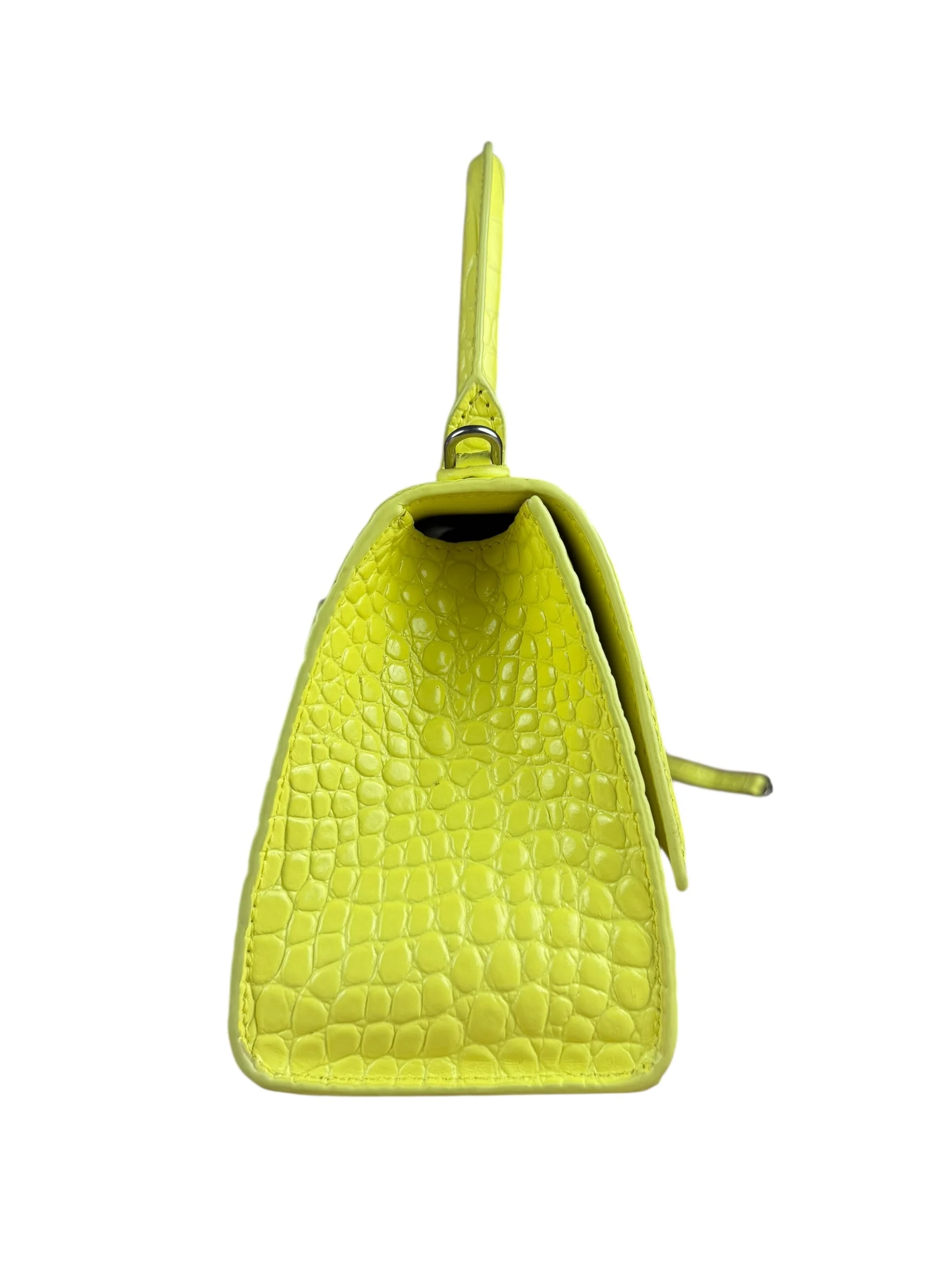 Balenciaga Small Yellow Croc Hourglass 2Way - Image 5