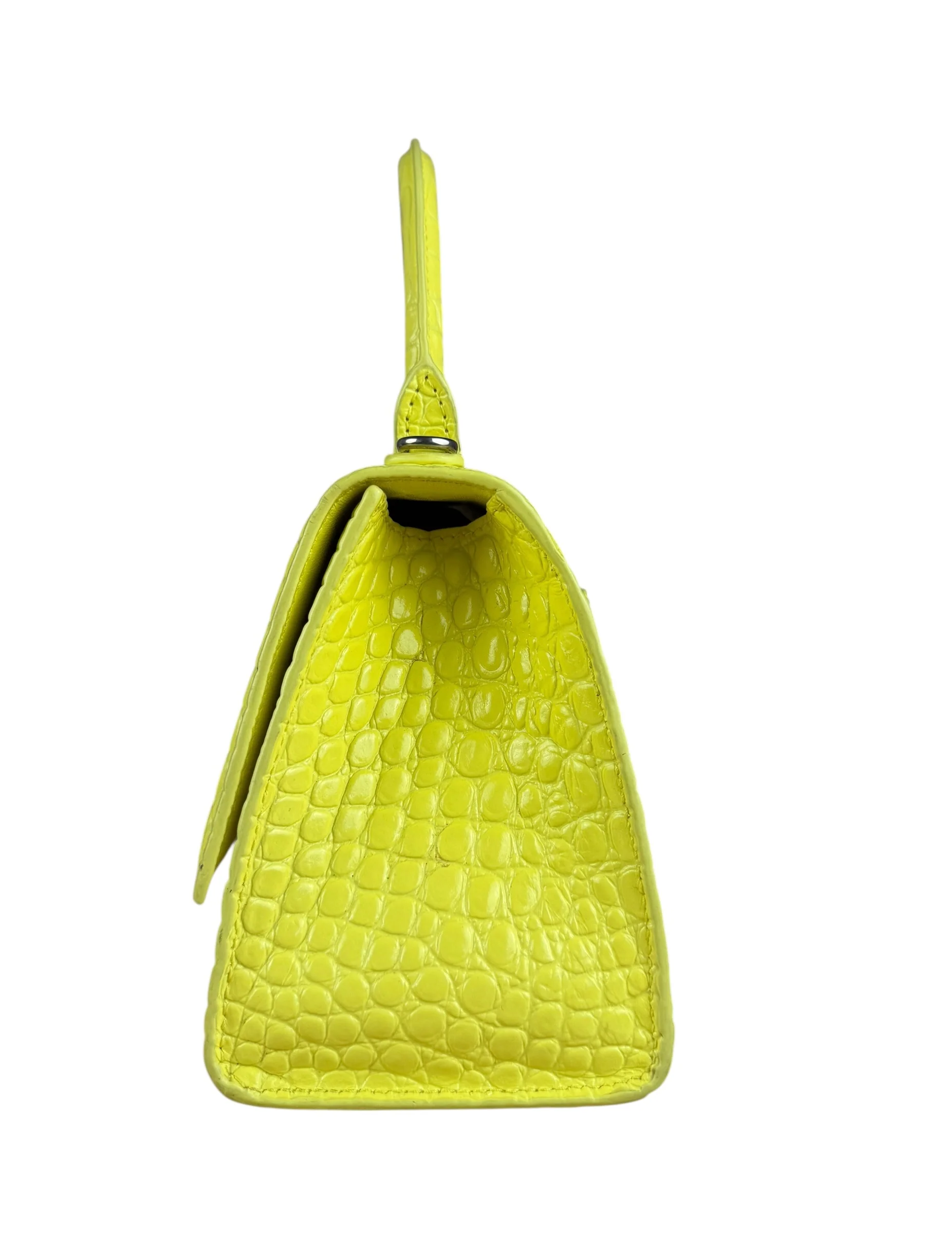 Balenciaga Small Yellow Croc Hourglass 2Way - Image 6