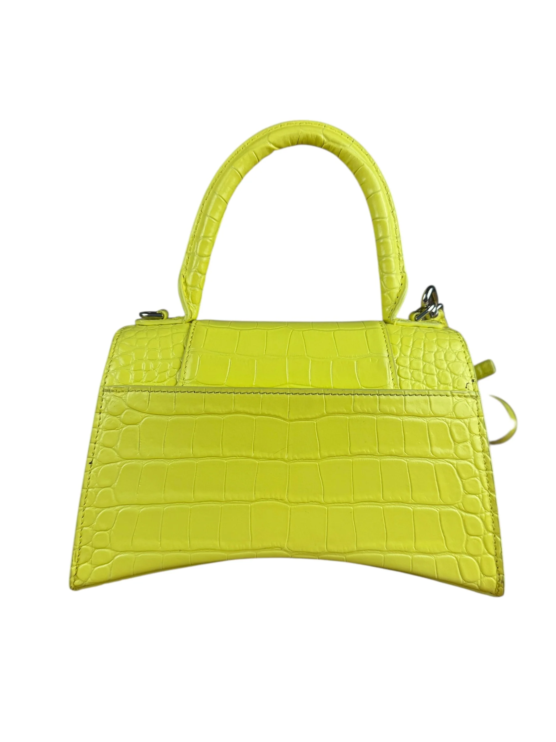Balenciaga Small Yellow Croc Hourglass 2Way - Image 7